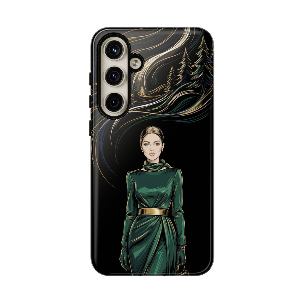 Elegante custodia per telefono Samsung Galaxy con donna della foresta