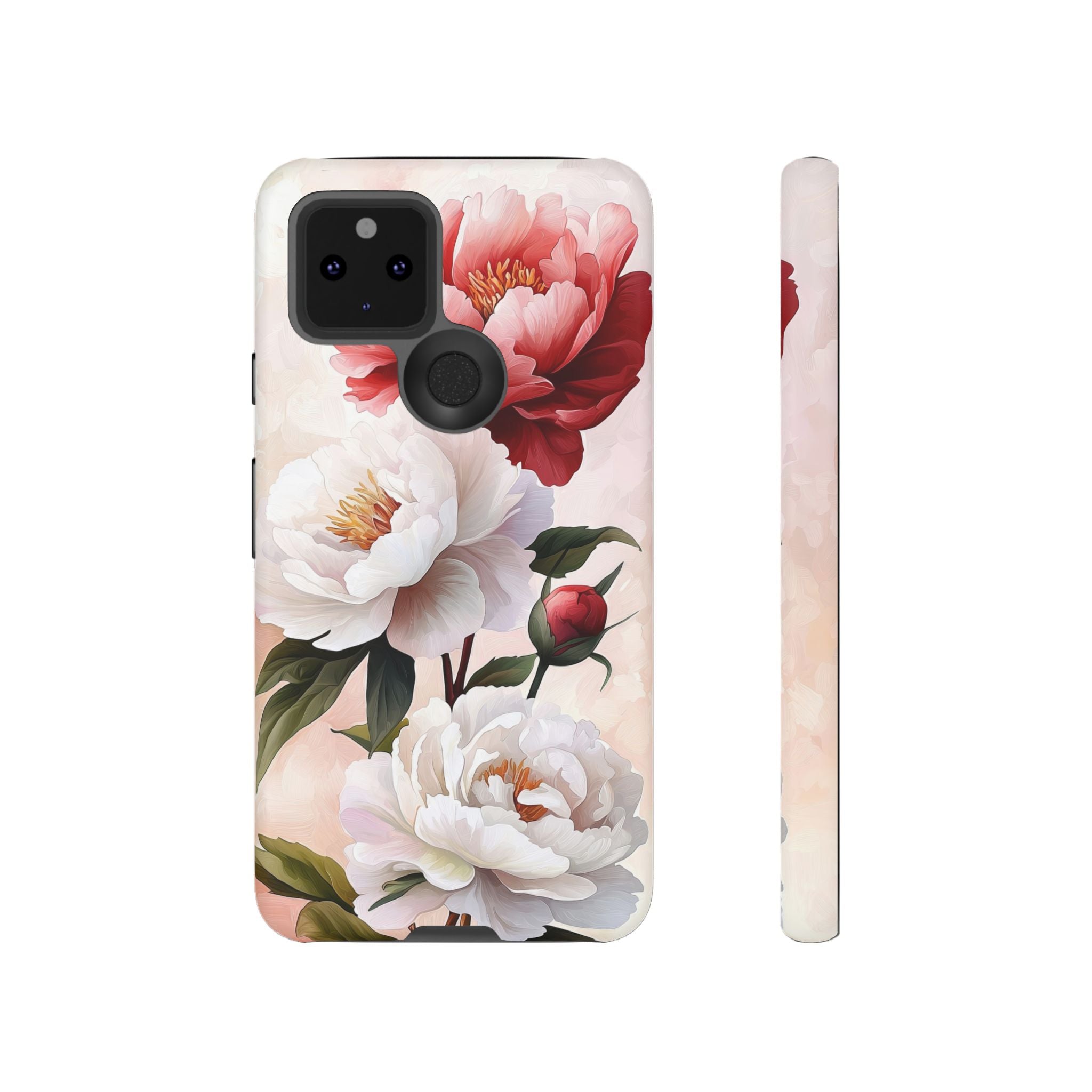 Floral Peonies Google Pixel Case | Pink & White Vintage Flower