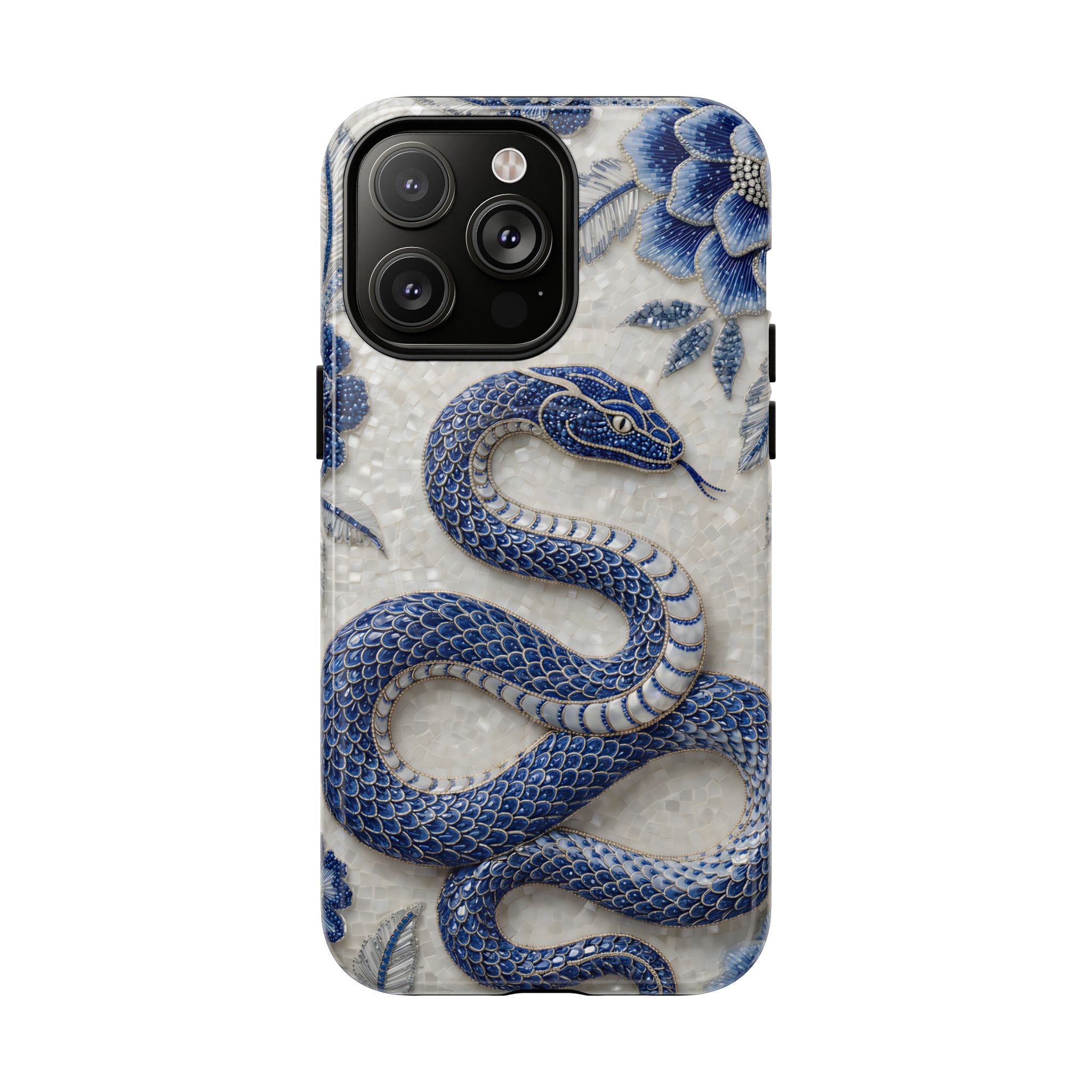 Asian Zodiac Snake MagSafe iPhone Case | Blue & White Porcelain Slim Shockproof Case | Year of the Snake
