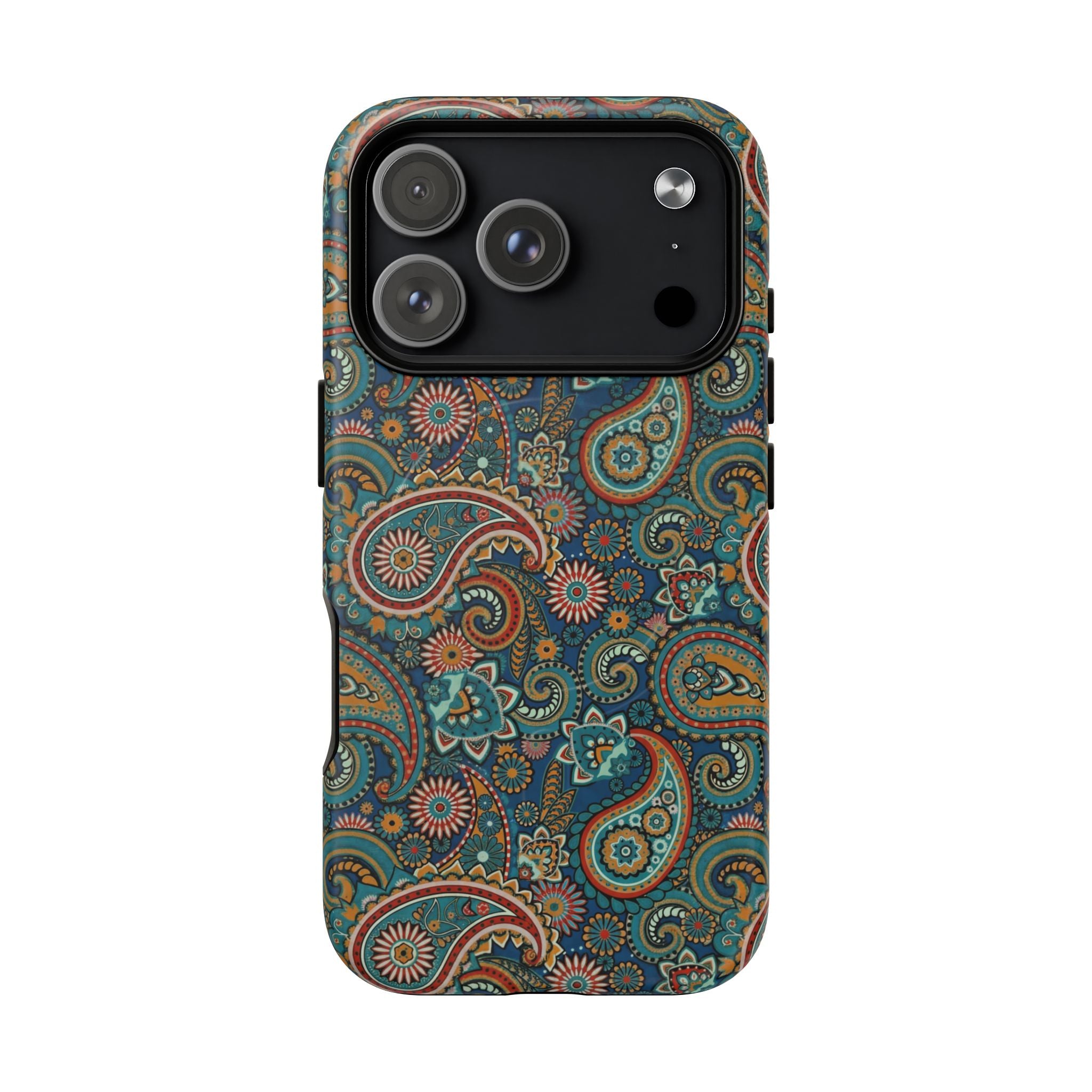 Batik Teal Paisley Tough MagSage iPhone Case