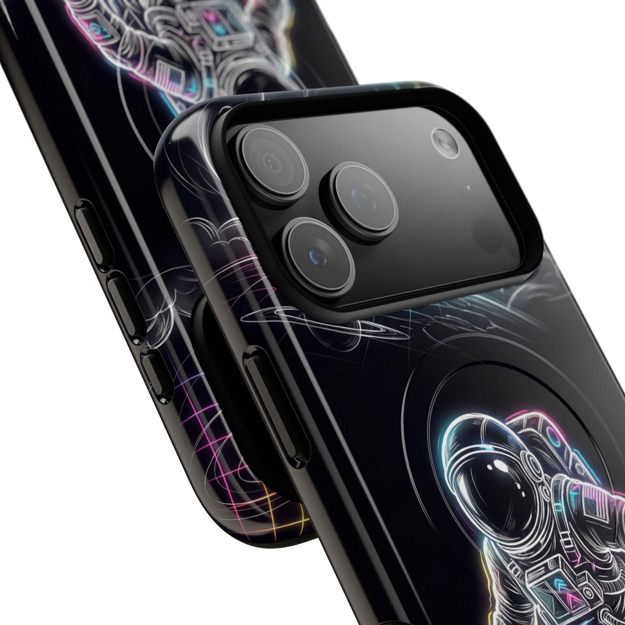 Space Explorer Astronaut NeonMagSafe iPhone Case