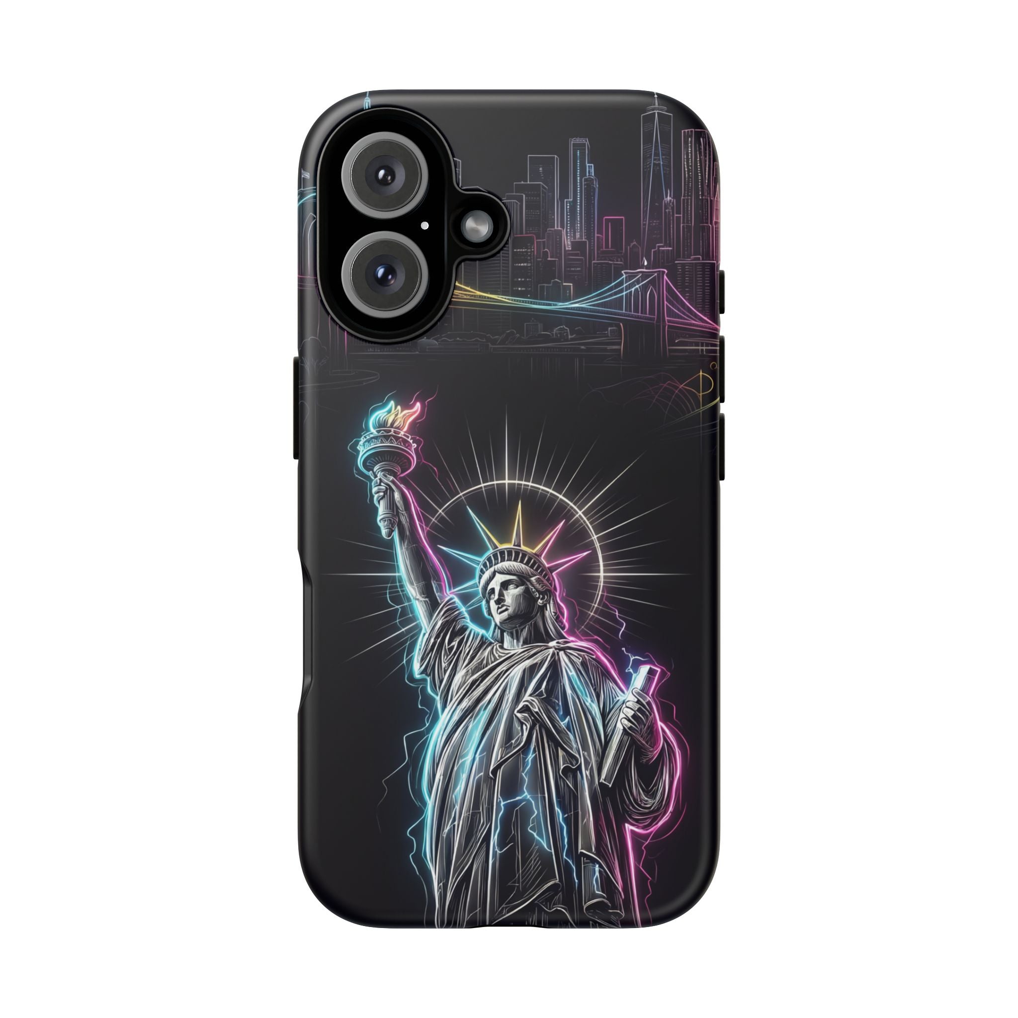 Neon Statue of Liberty Tough iPhone Case