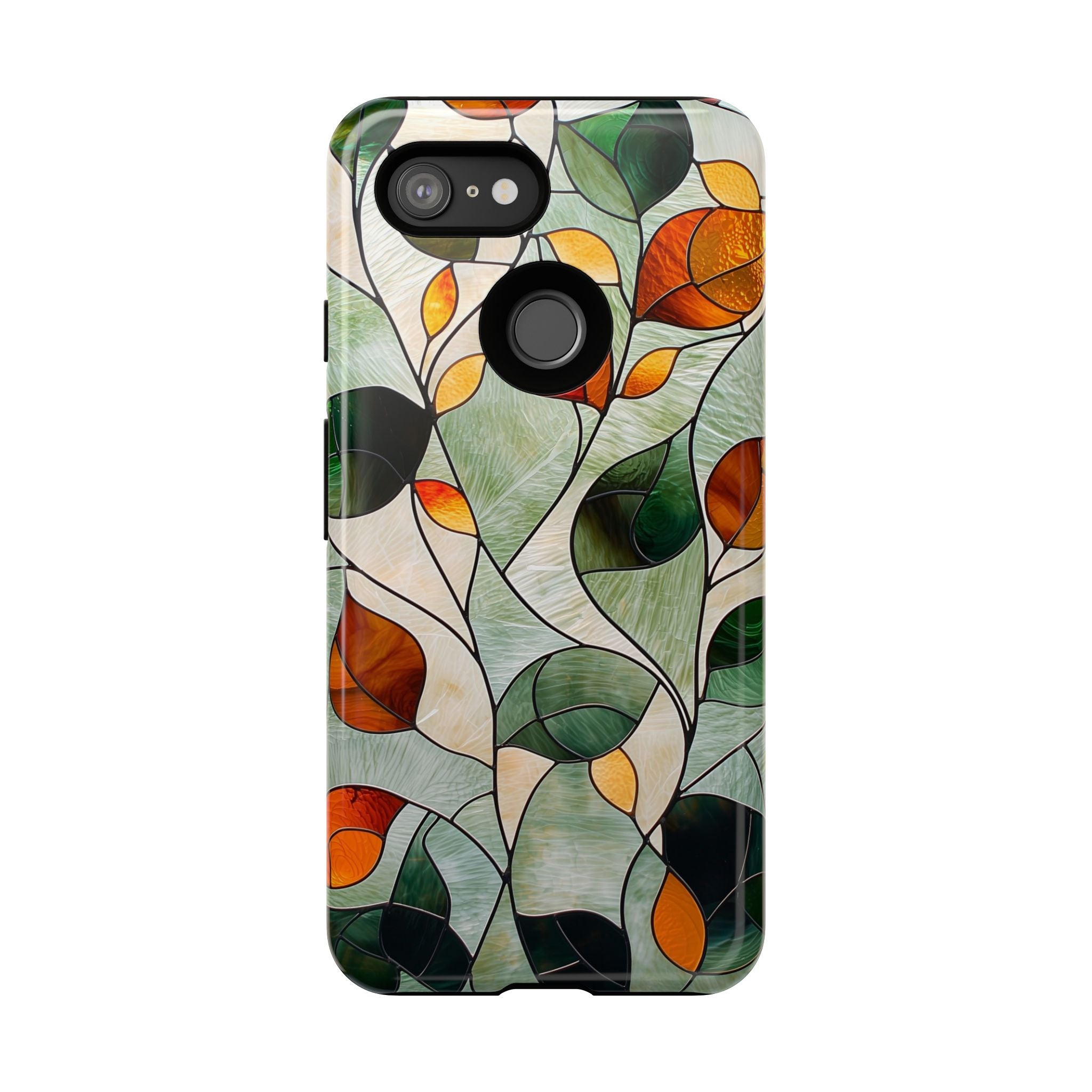 Autumn Stained Glass Leaf Google Pixel Case