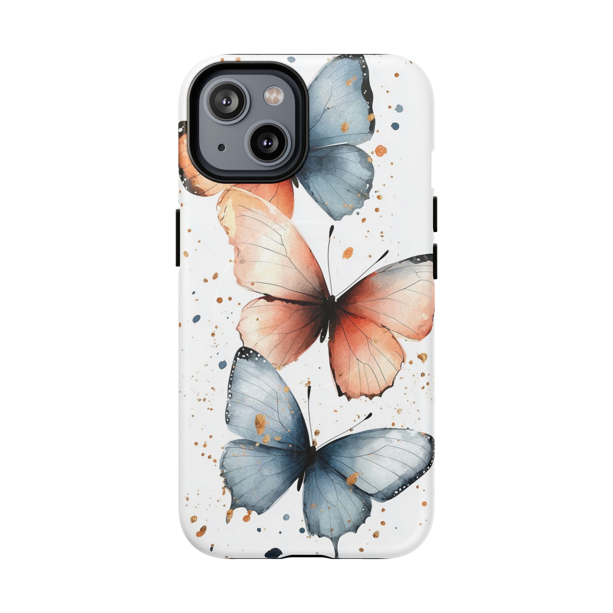 Custodia MagSafe resistente per iPhone con motivo farfalla acquerello