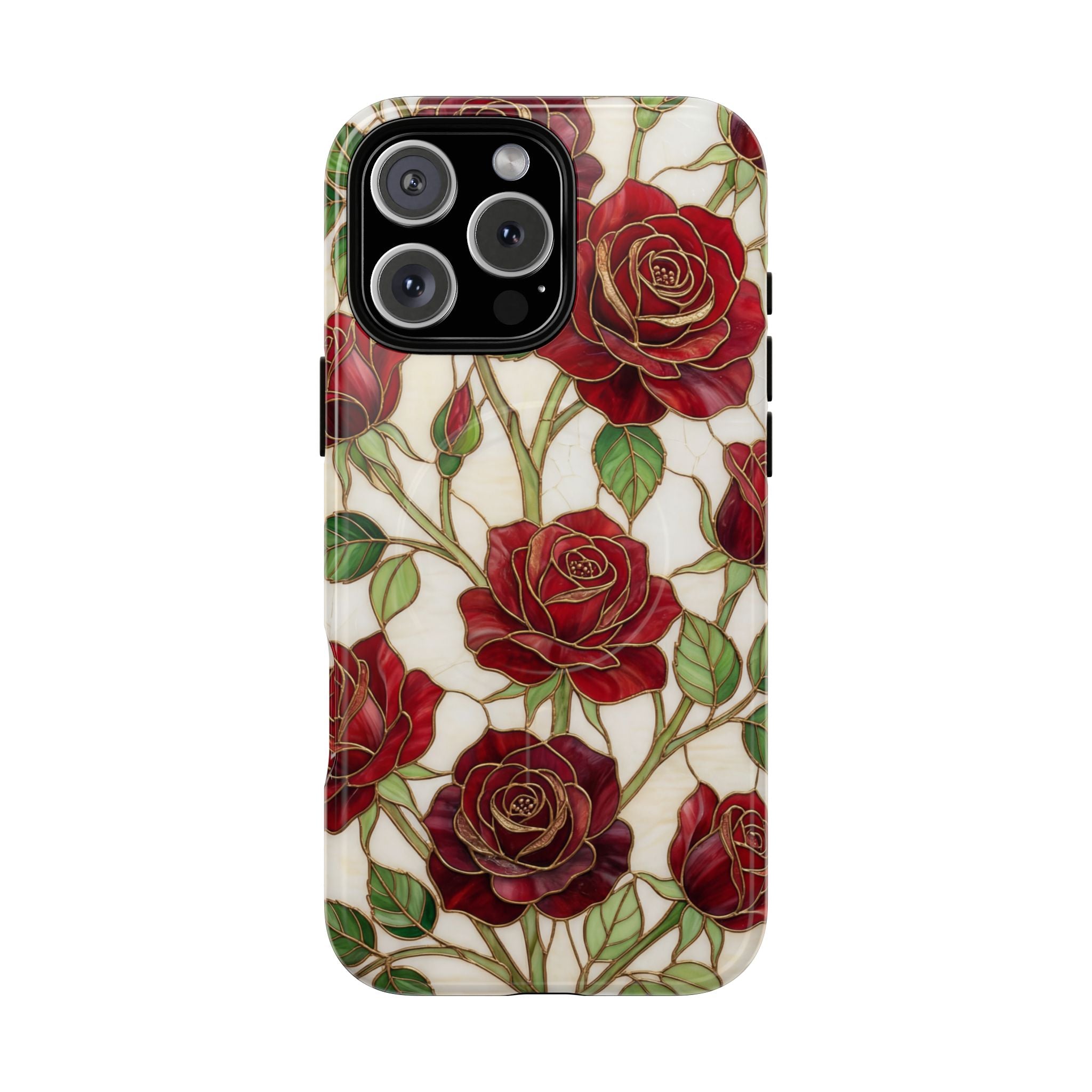 Rose Vines Tough MagSafe Phone Case — Floral Protective iPhone Cover