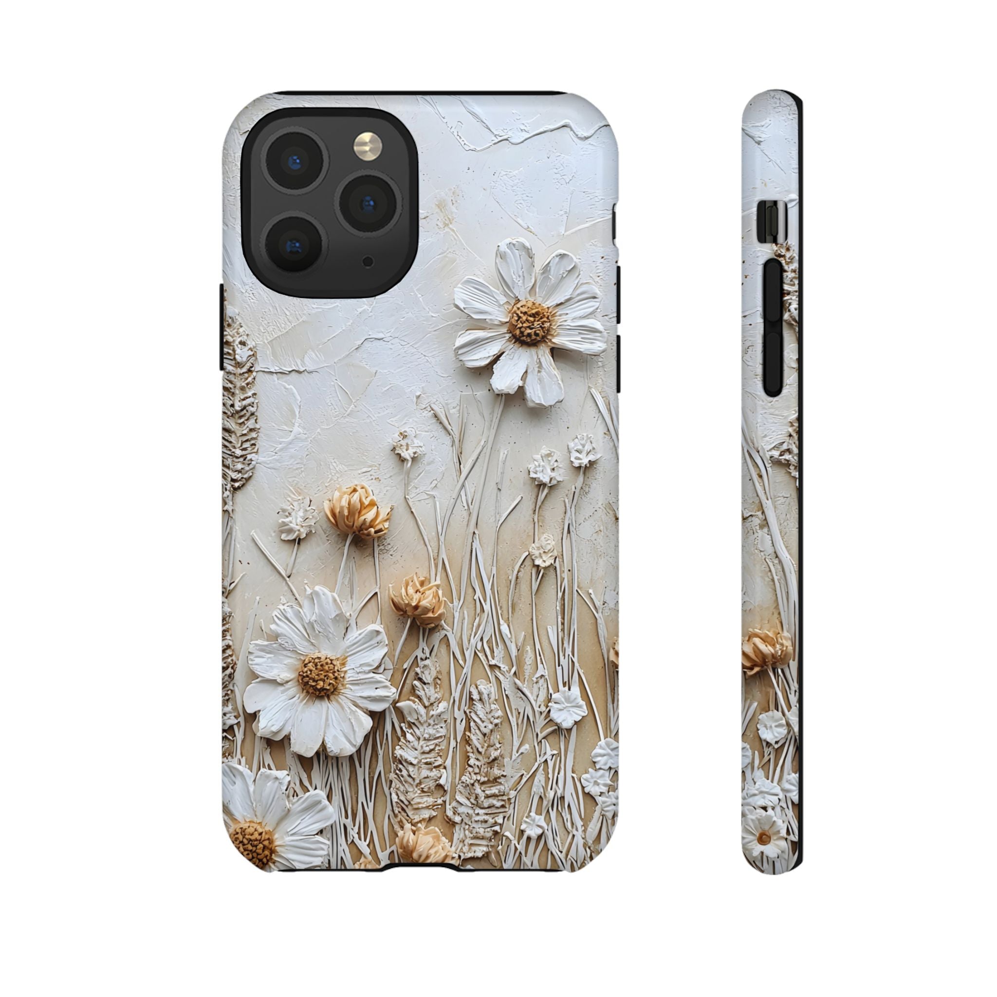 Textured Daisy Art Floral Relief iPhone Case