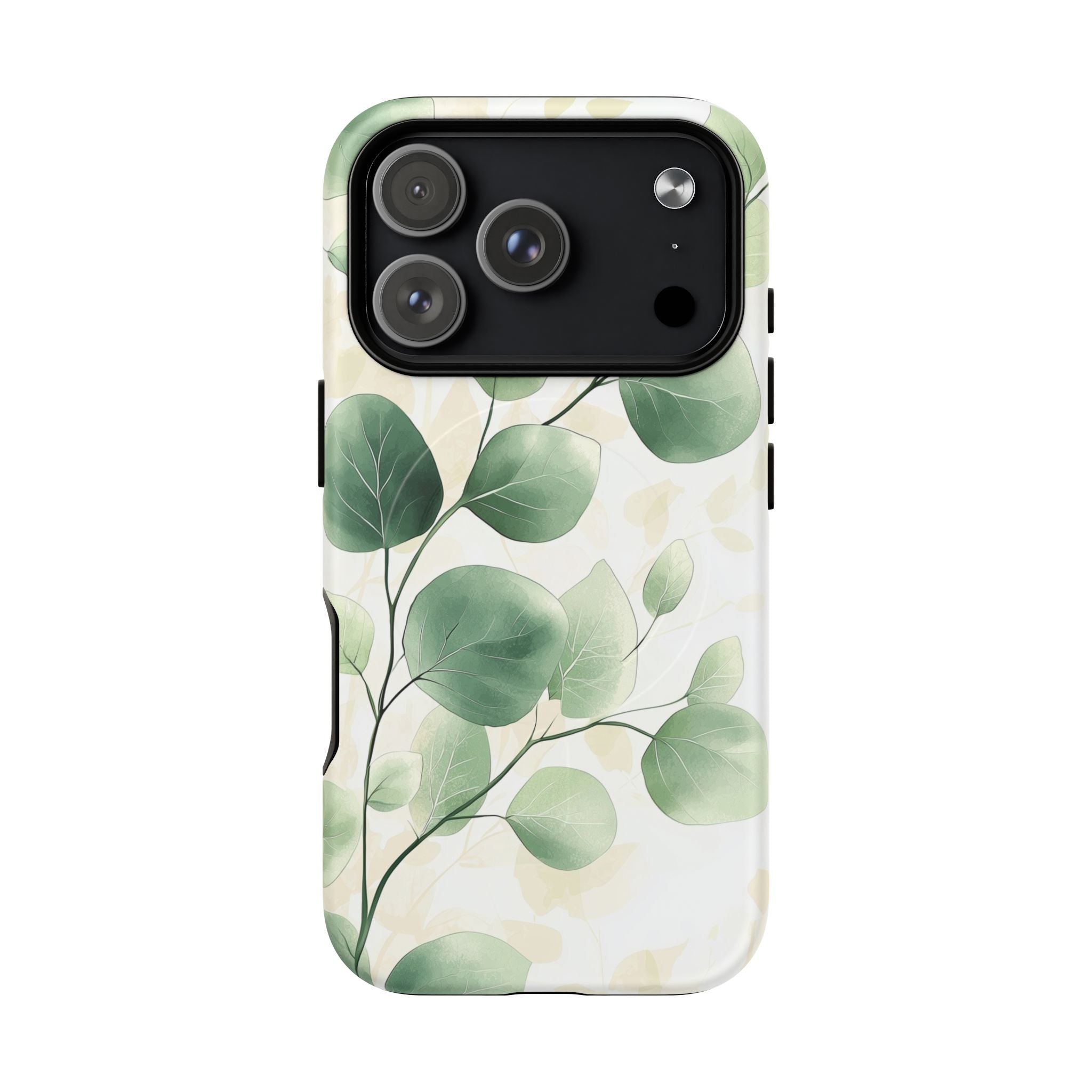 Botanical Eucalyptus Tough MagSafe iPhone Case | Green Watercolour Leaf