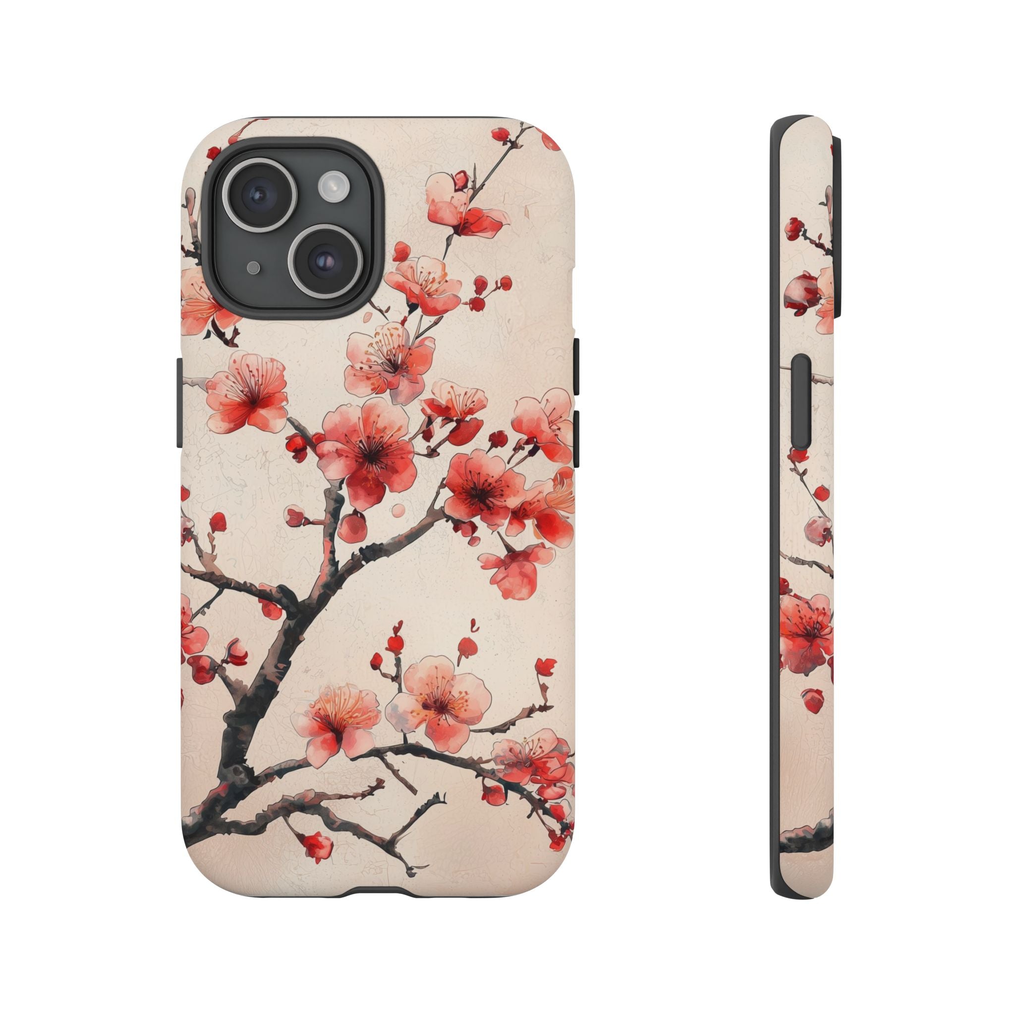 Cherry Blossom iPhone Case | Floral Tough Case with Pink Blossom Branch Design