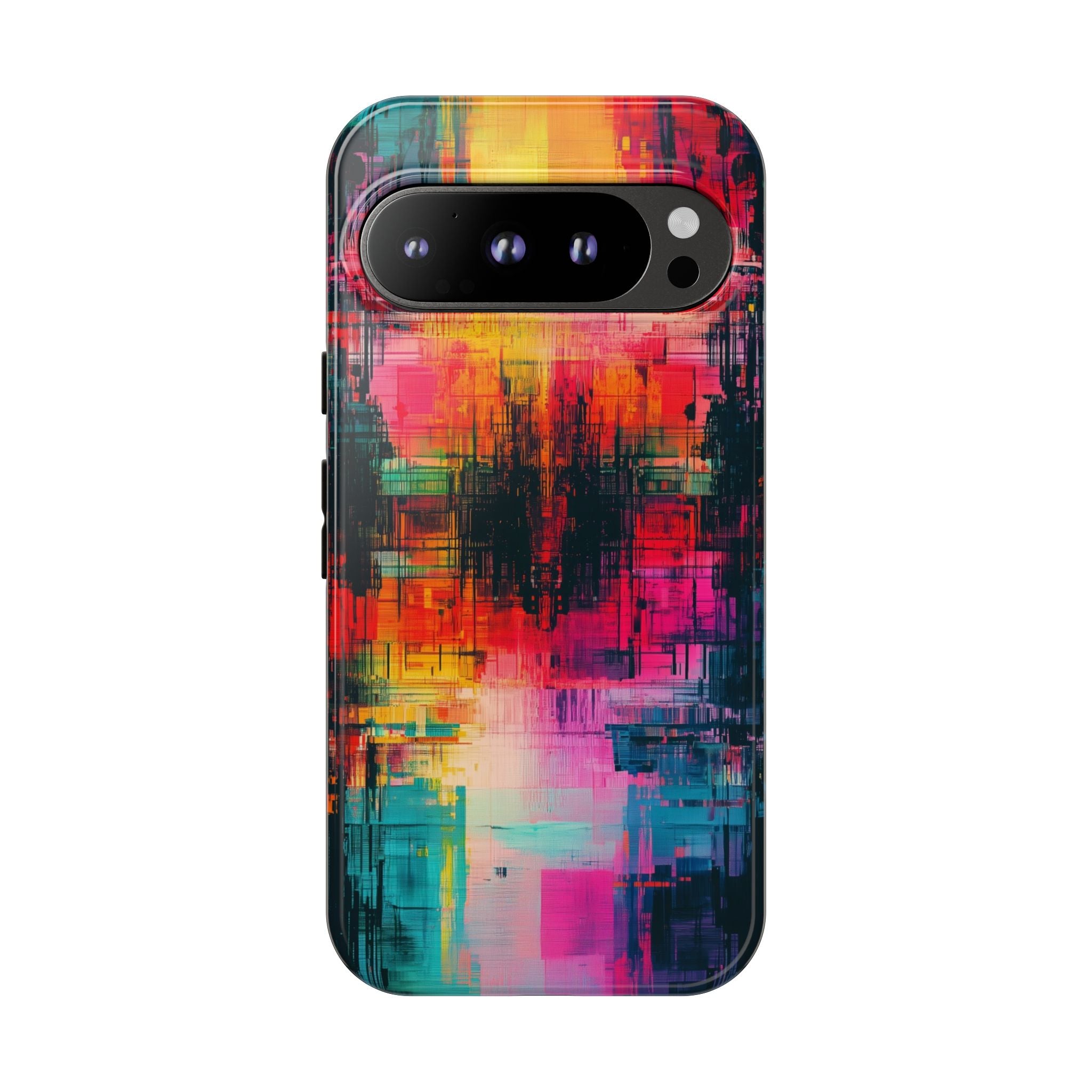 Abstract Neon Glitch Art Tough Google Pixel Case