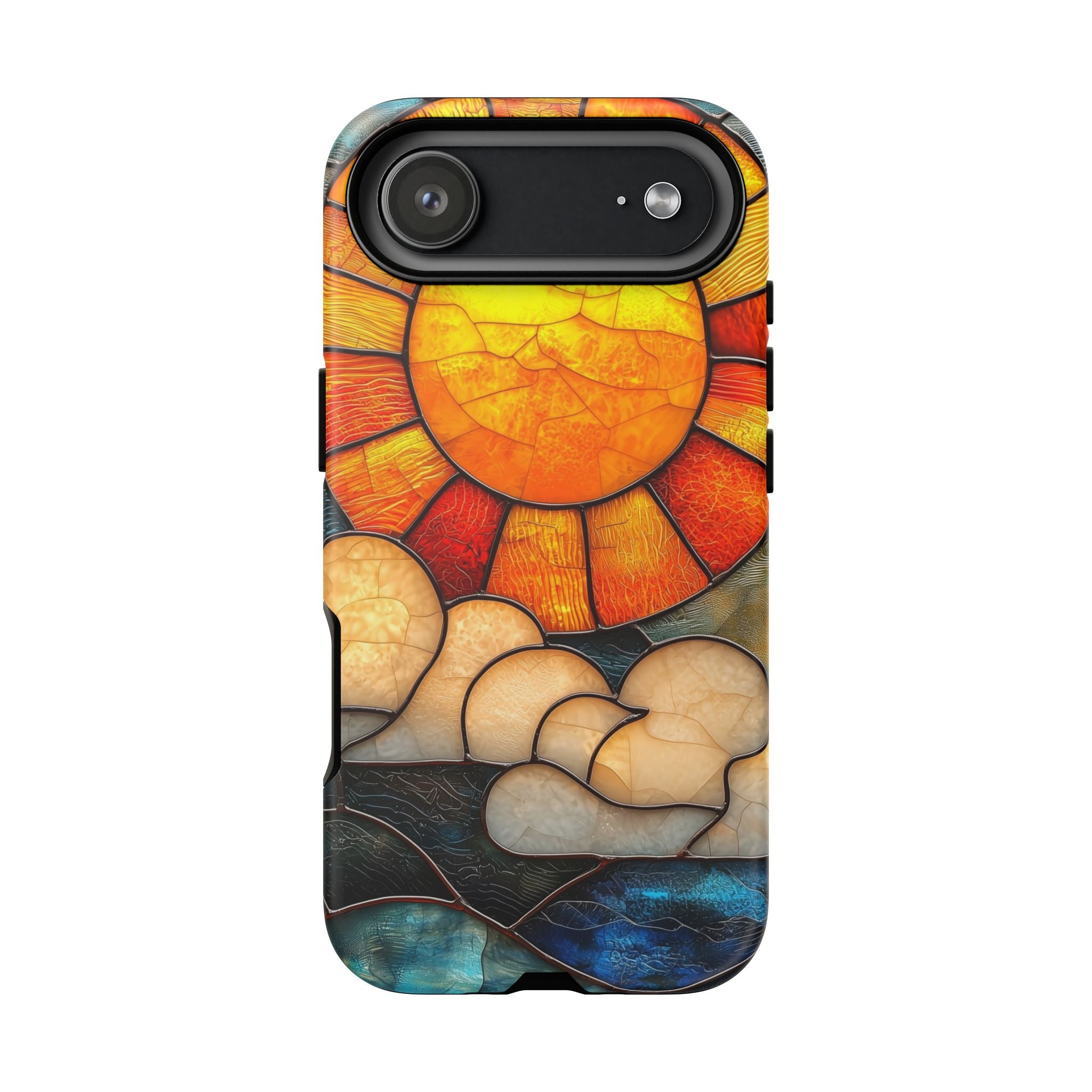 Stained Glass Sun & Clouds iPhone Case