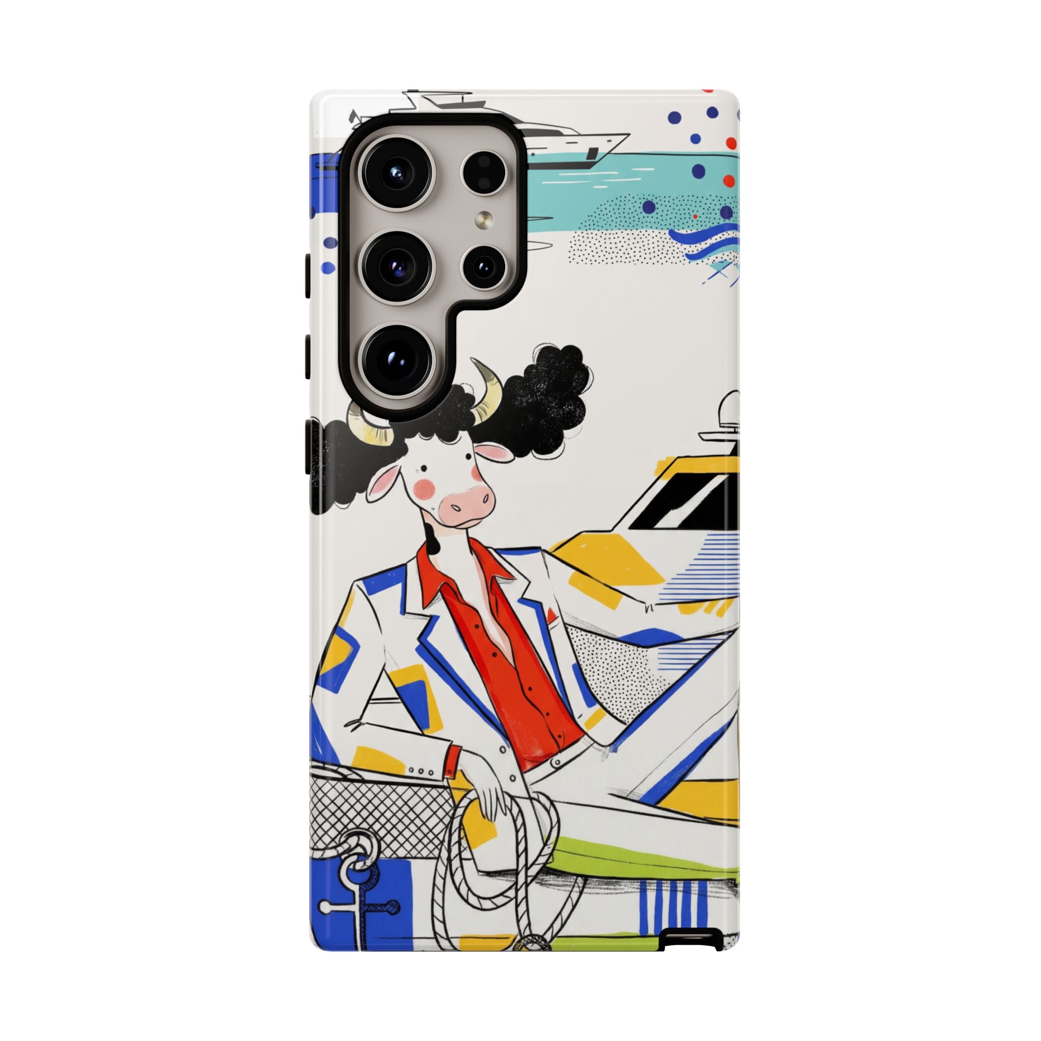 Nautical Cow Graphic Protective Samsung Galaxy Phone Case