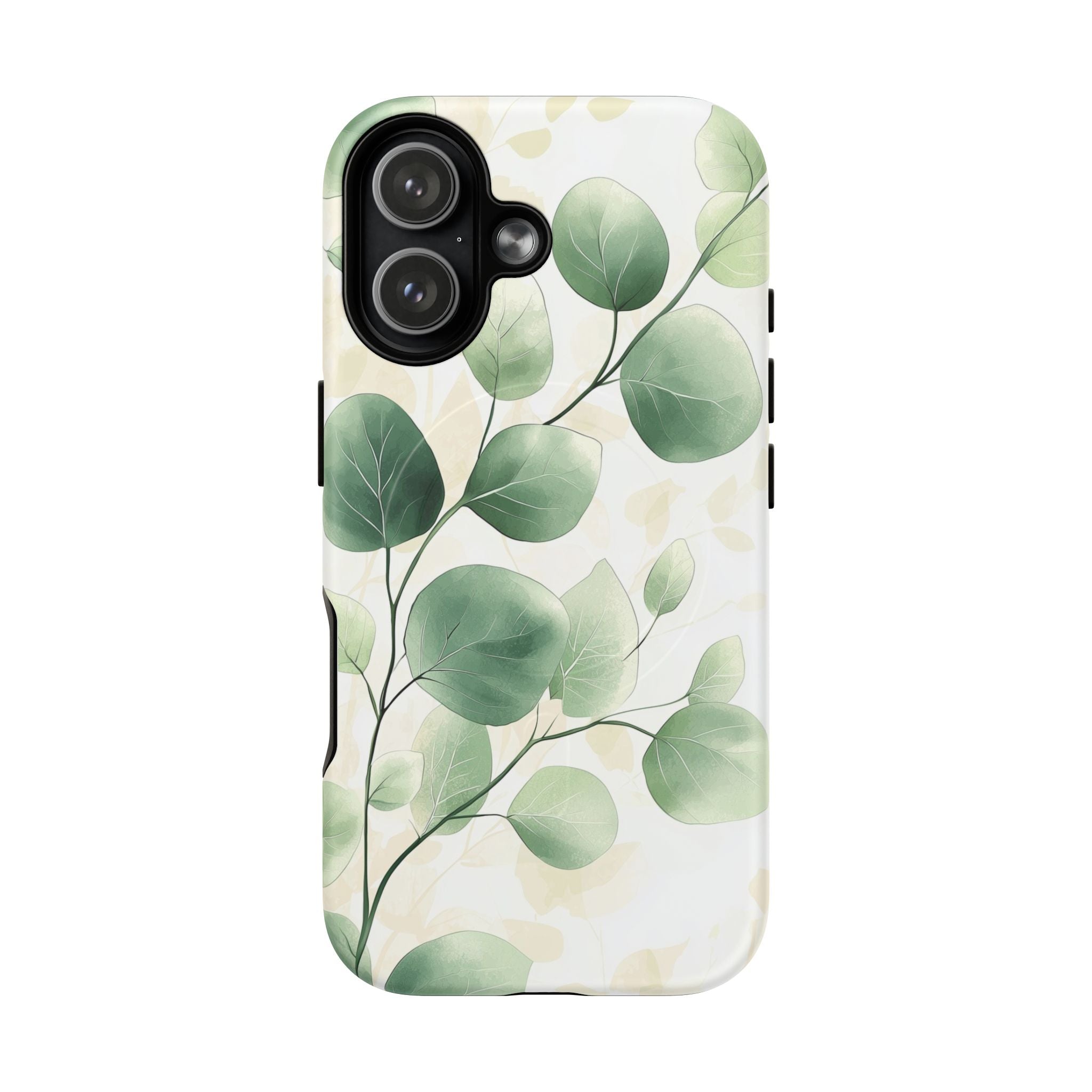 Botanical Eucalyptus Tough MagSafe iPhone Case | Green Watercolour Leaf