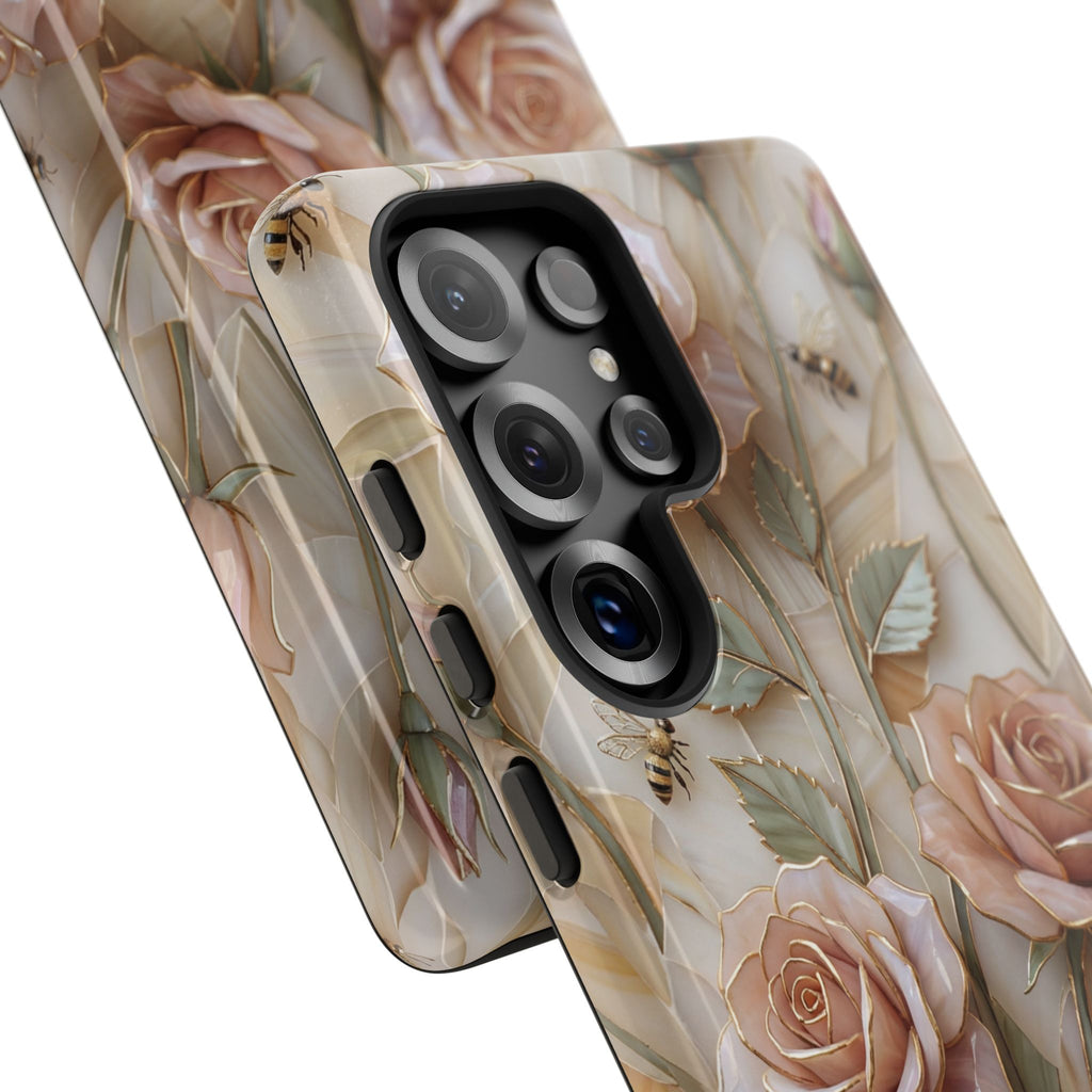 Custodia protettiva resistente per Samsung Galaxy con motivo floreale rosa vintage