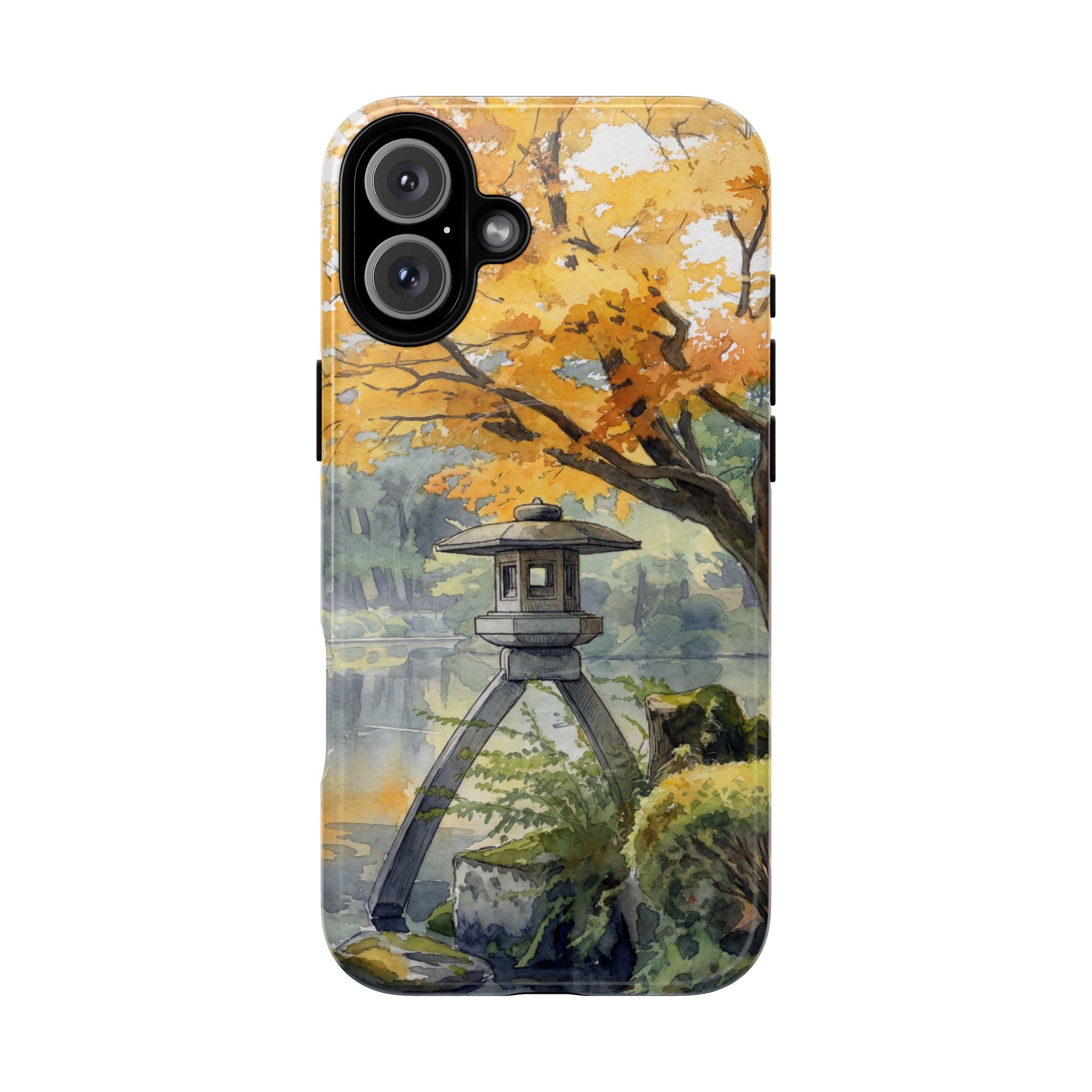 Autumn Japanese Garden MagSafe iPhone Case | Scenic Lantern Fall