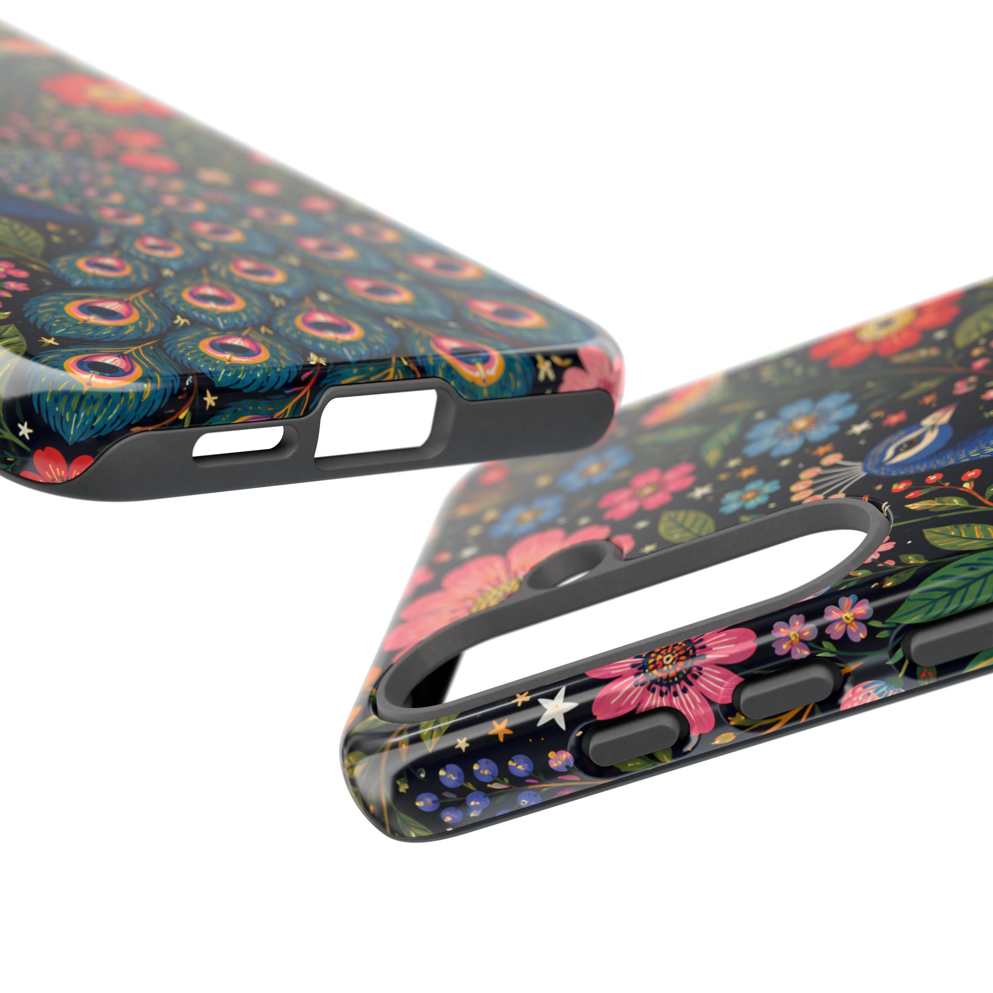 Peacock Floral Tough Samsung Galaxy Phone Case | Protective Phone Case with Colorful Garden Design