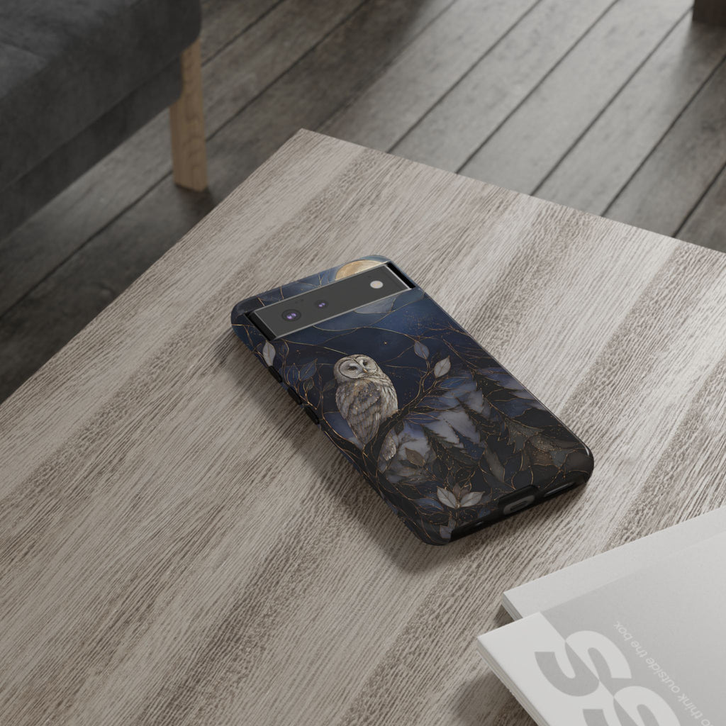 Owl Moon Google Pixel Phone Case | Woodland Forest Night Art