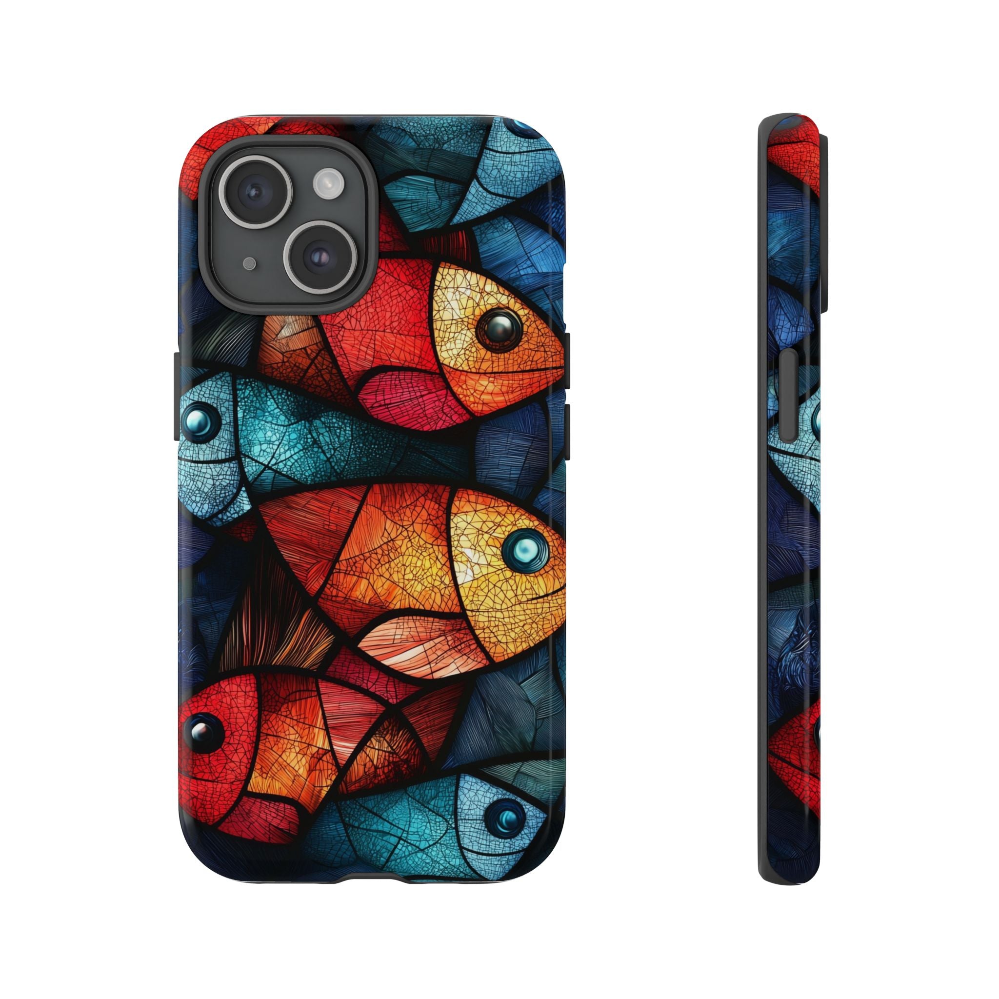 Fish Mosaic Tough iPhone Case — Colourful Artistic Fish Pattern