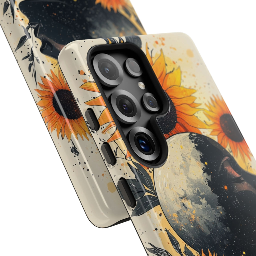 Sunflower Moon Art Samsung Galaxy Case | Floral Celestial