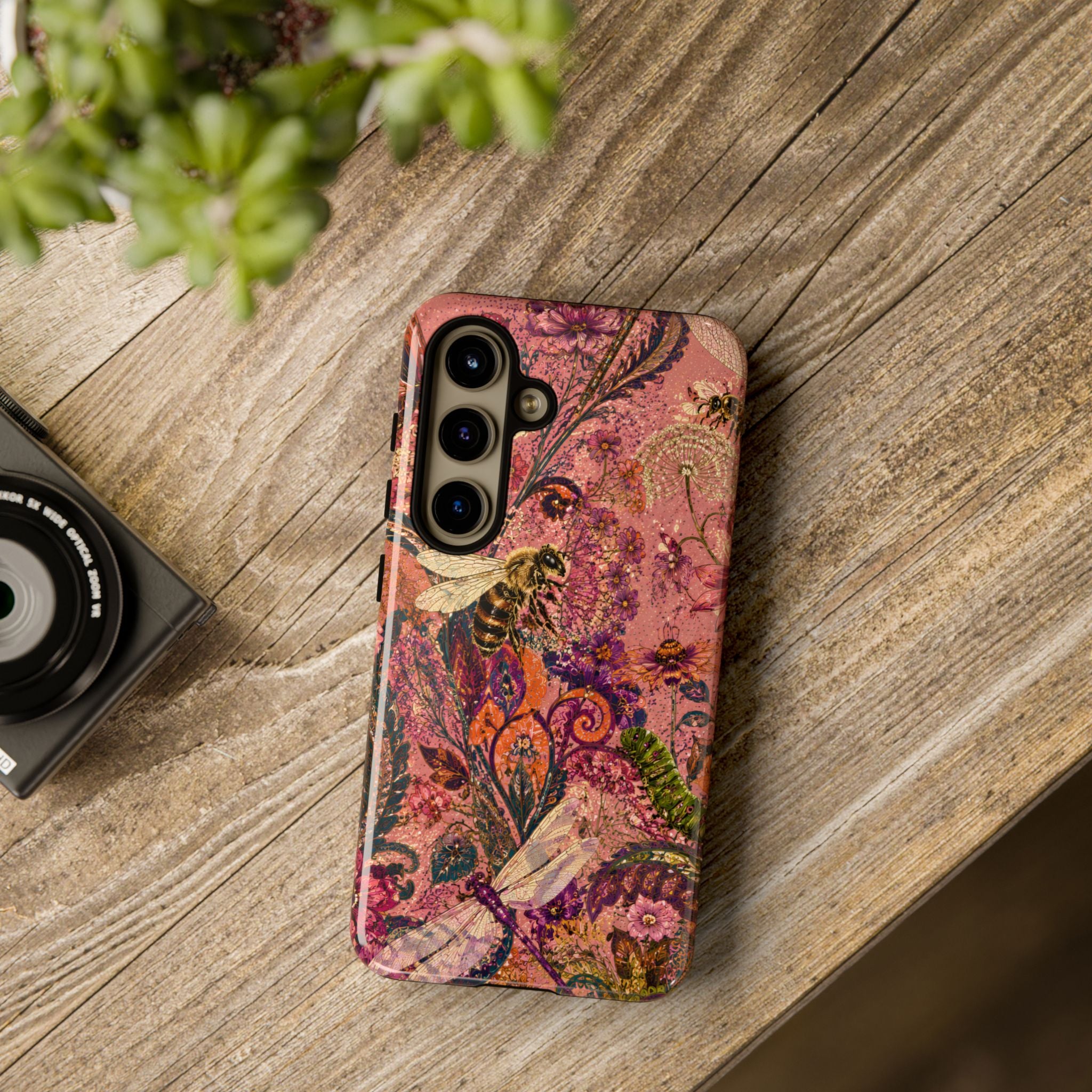 Vintage Floral Tough Samsung Galaxy Phone Case | Boho Paisley Bee Cover