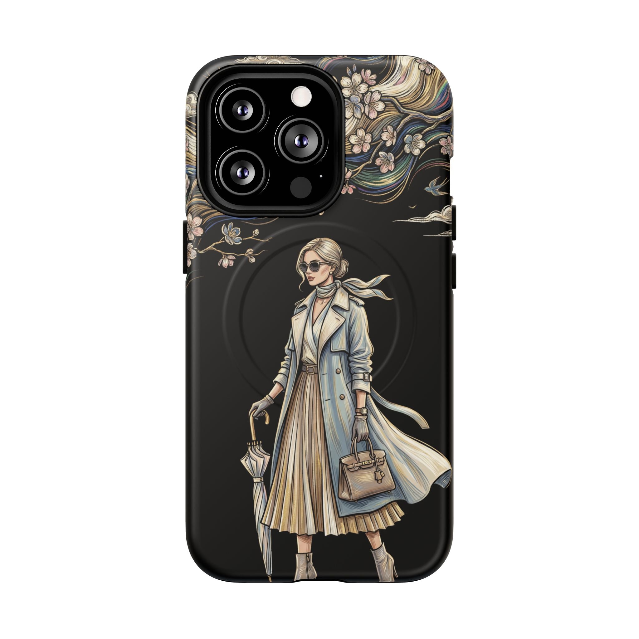 Vintage Chic MagSafe iPhone Case | Stylish Woman Illustration