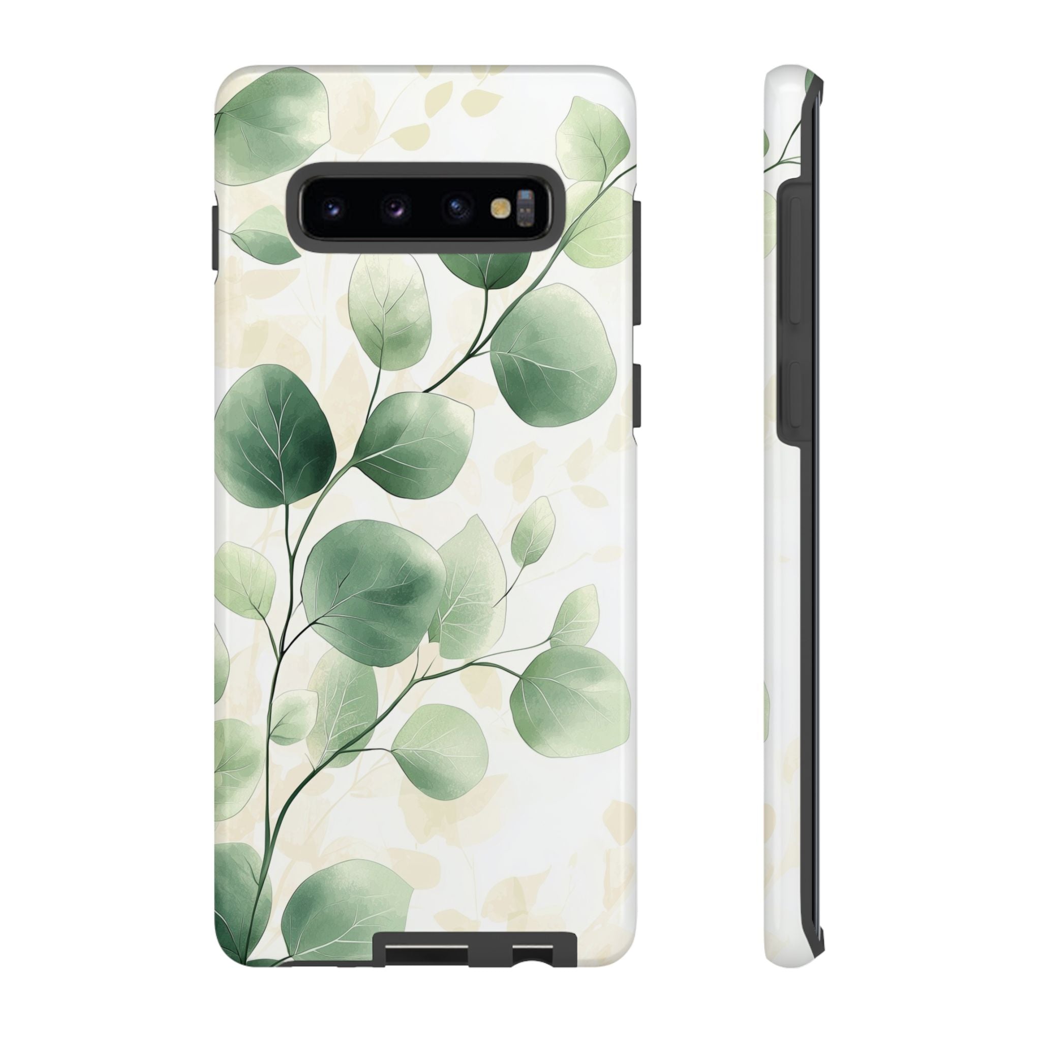 Botanical Eucalyptus Tough Samsung Galaxy Phone Case | Green Watercolour Leaf