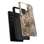 Custodia protettiva resistente per Samsung Galaxy con motivo floreale rosa vintage