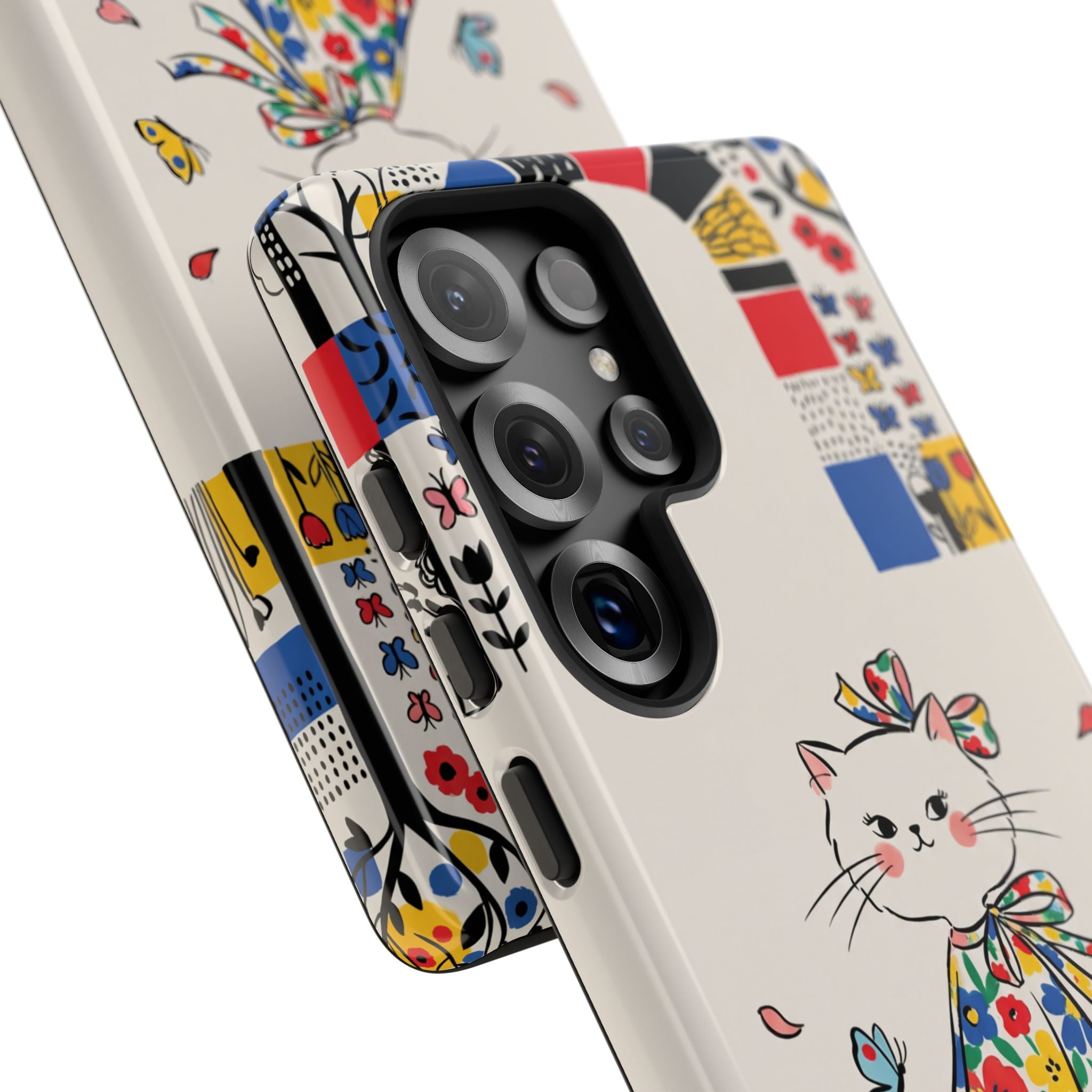 Floral Kitty Samsung Galaxy Phone Case | Cute Cat