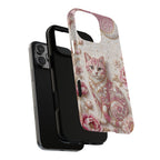 Cover MagSafe iPhone Gatto Floreale Vintage | Cover iPhone Luna Rosa e Rose