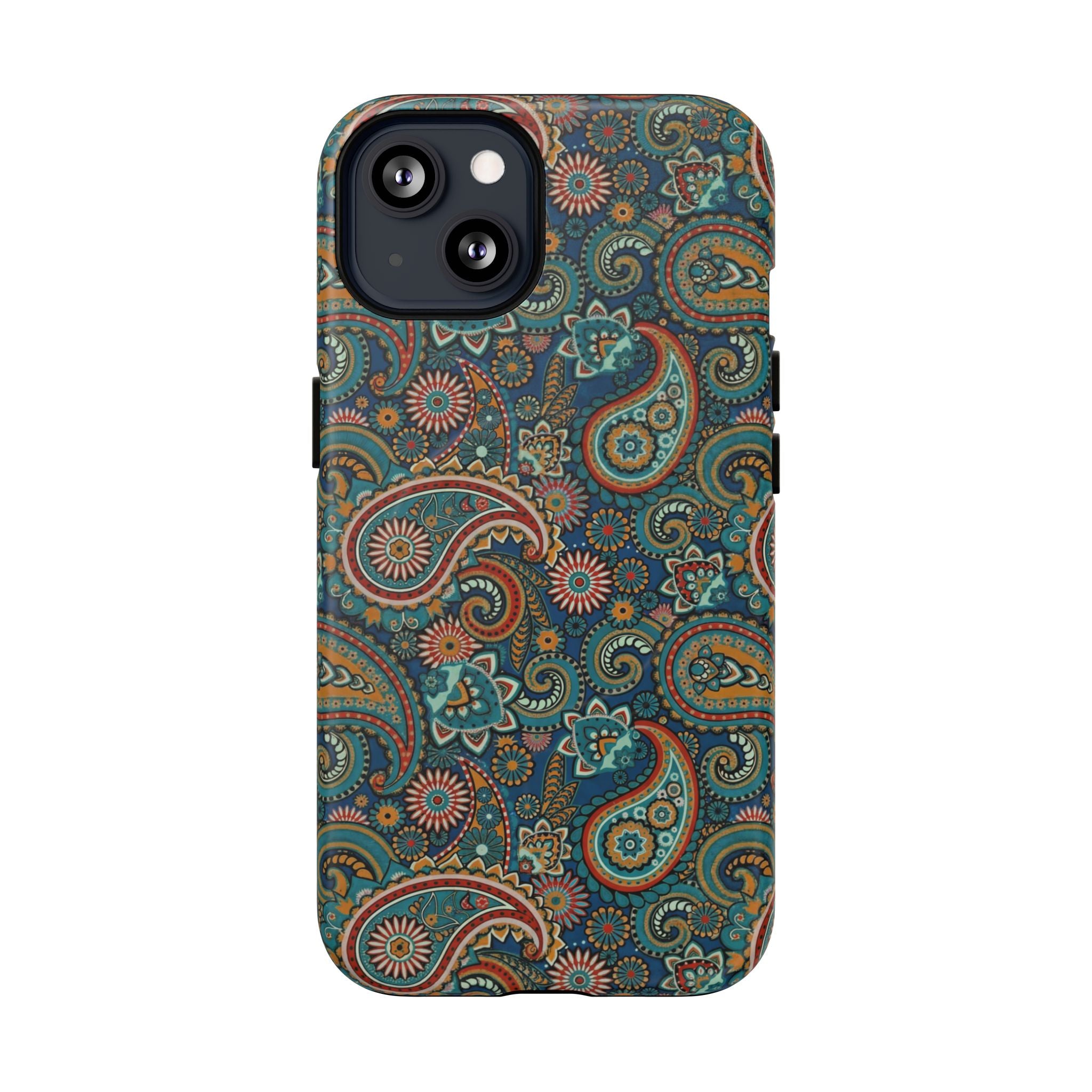 Batik Teal Paisley Tough MagSage iPhone Case