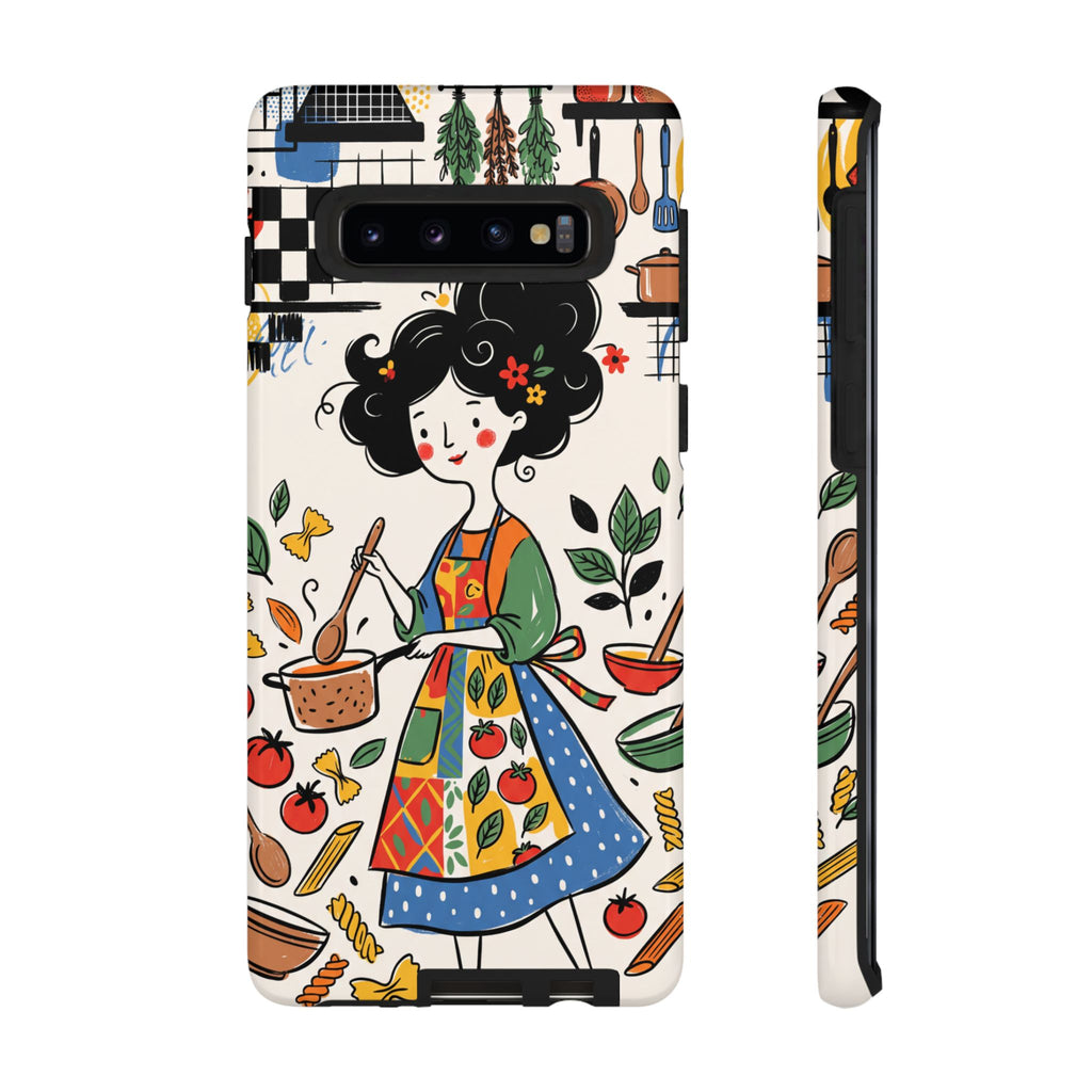 Whimsical Chef Kitchen Illustration Samsung Galaxy Phone Case