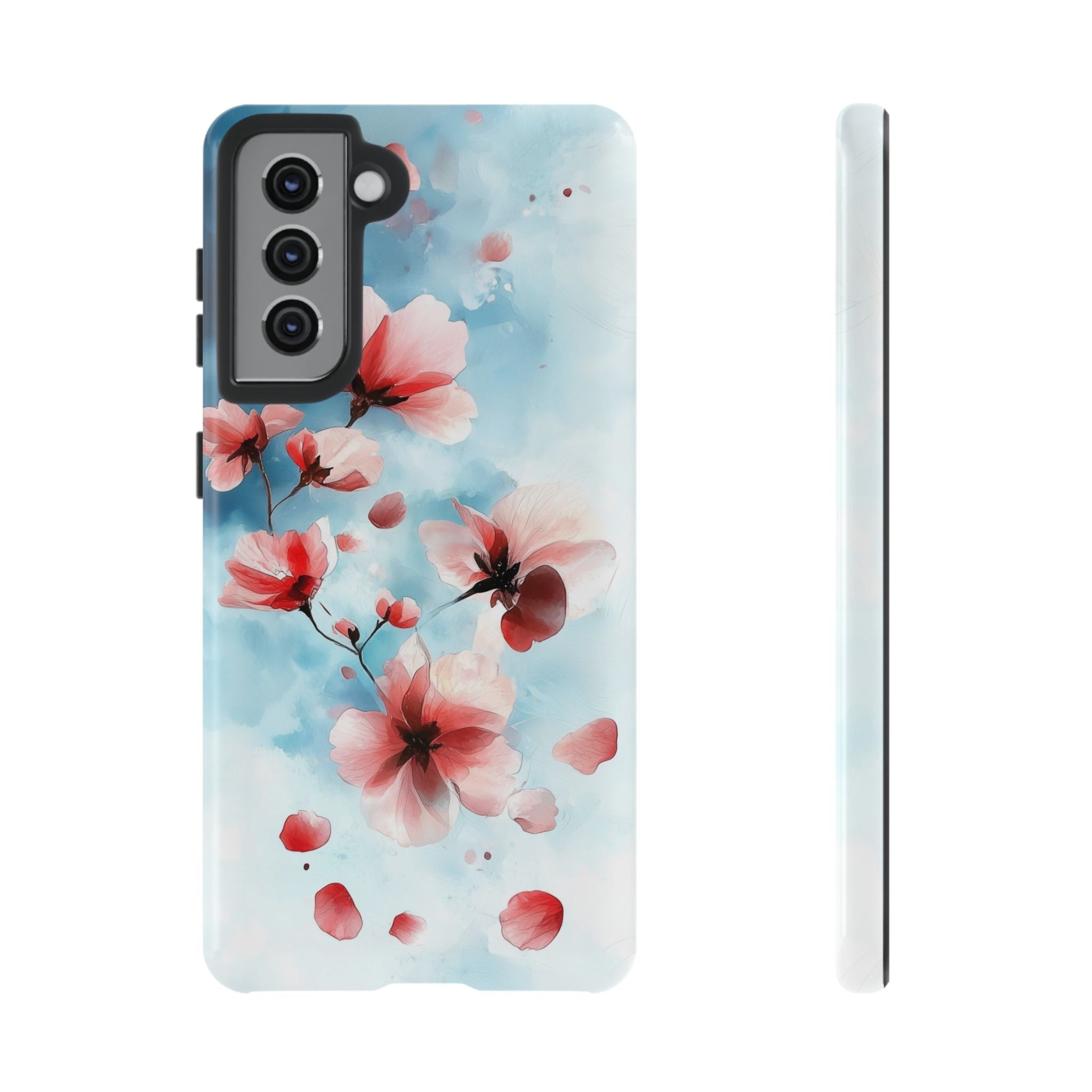 Floral Cherry Blossom Samsung Galaxy Case | Pastel Pink Blue