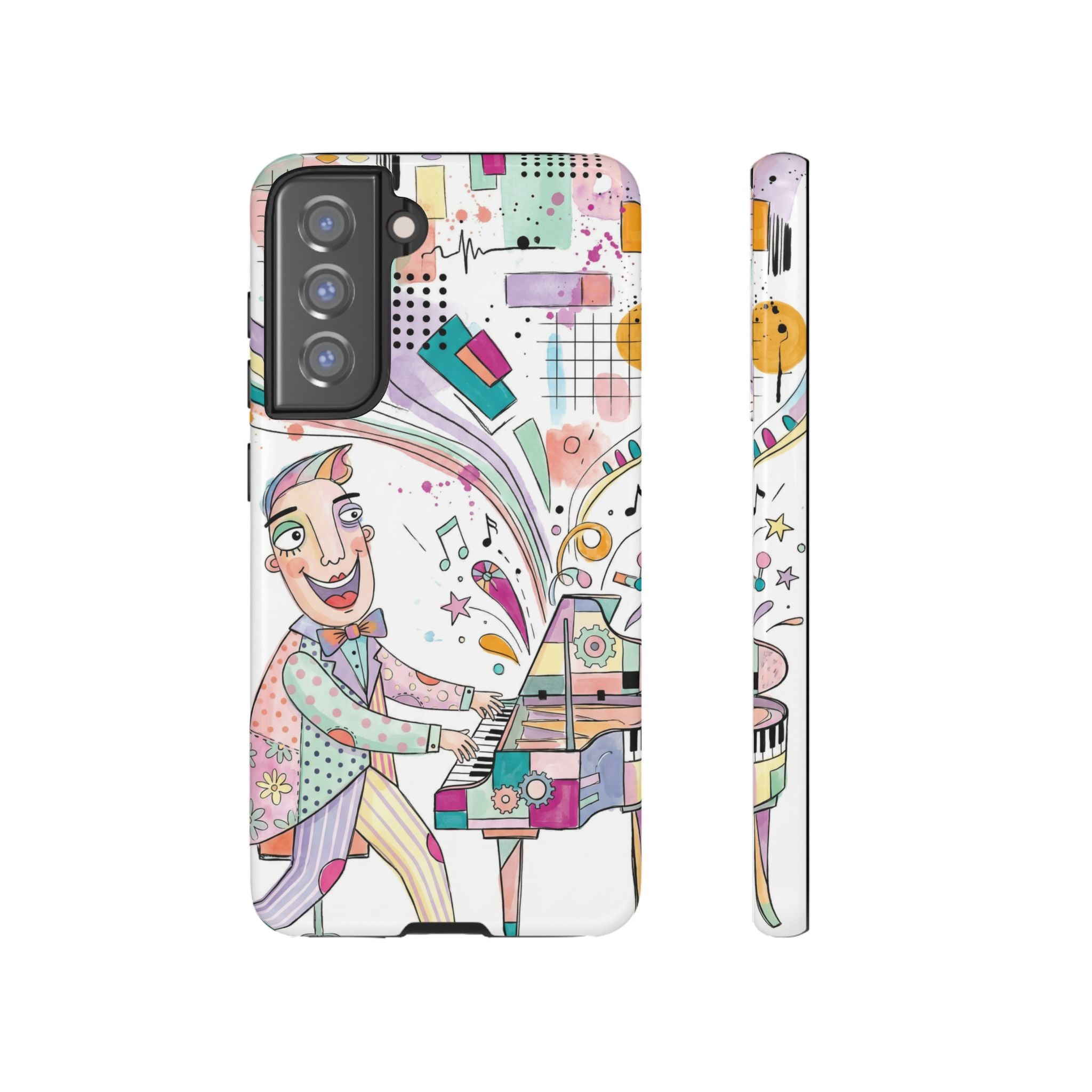 Musical Pianist Samsung Galaxy Phone Case | Colorful Whimsical Piano Art