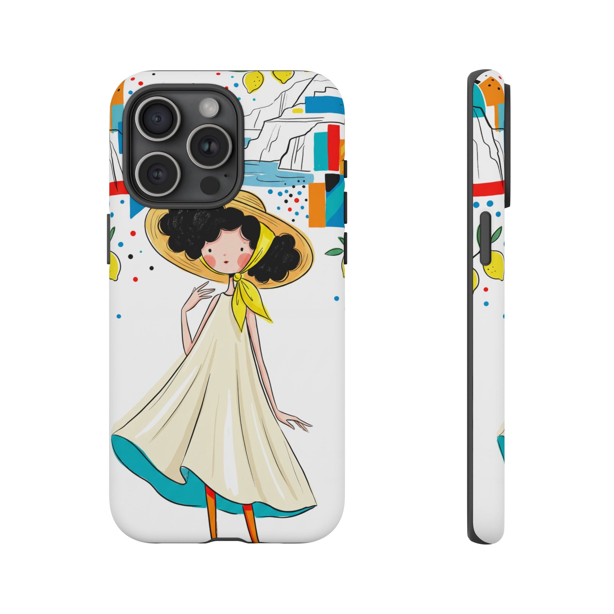 Cute Summer Girl iPhone Case | Whimsical Coastal Illustration Protective Case