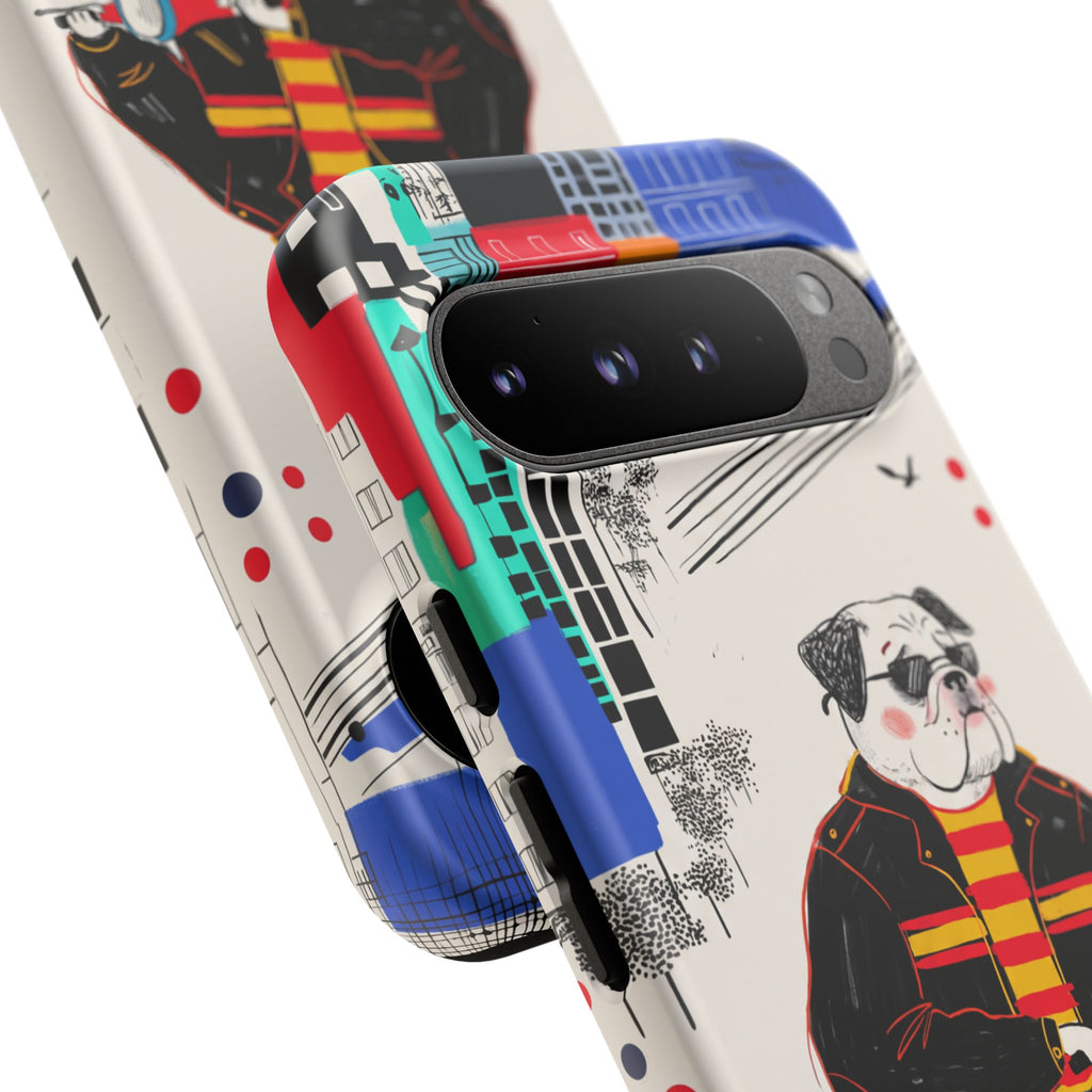 Bulldog Vespa Google Pixel Phone Case | Retro Scooter Dog Protective Cover