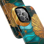 Stained Glass Cat Tough iPhone Case — Gold Tree & Starry Night Design