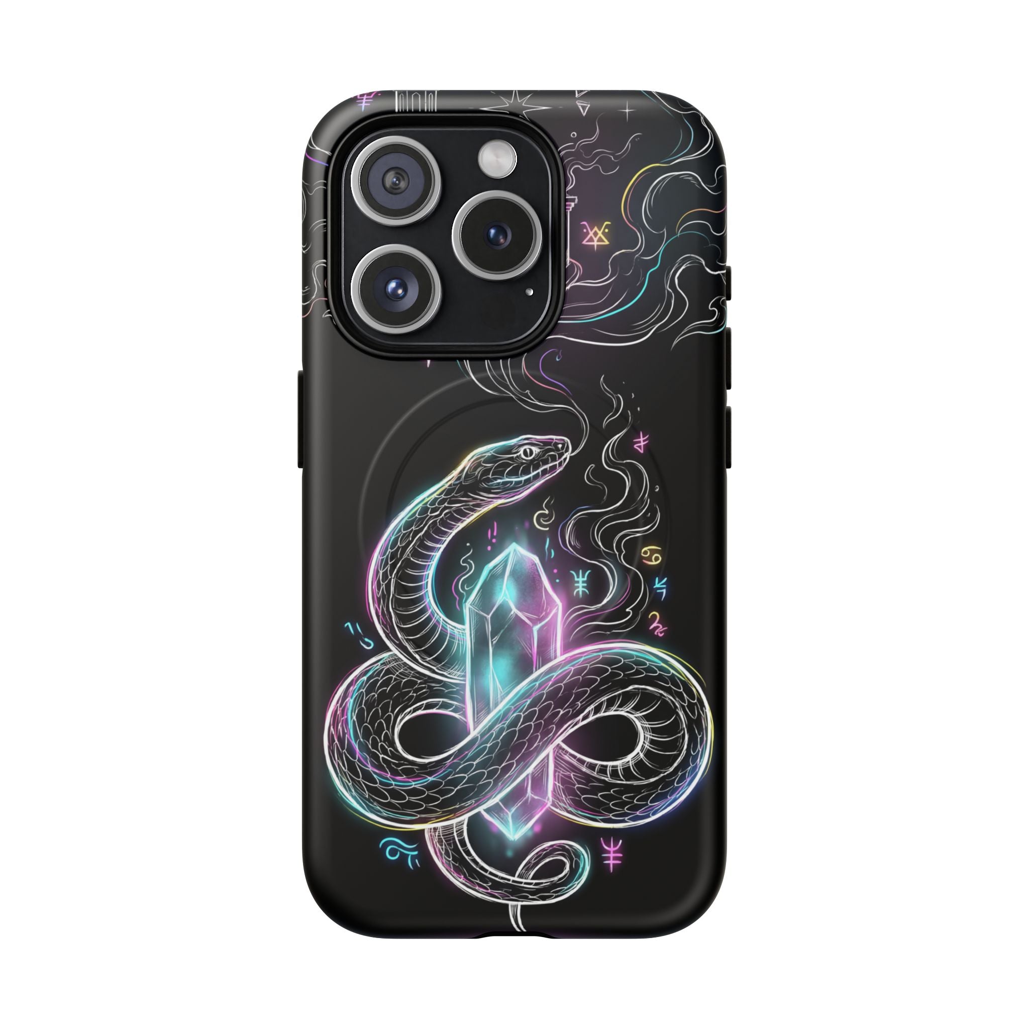 Neon Occult Mystic Snake Crystal MagSafe iPhone Case