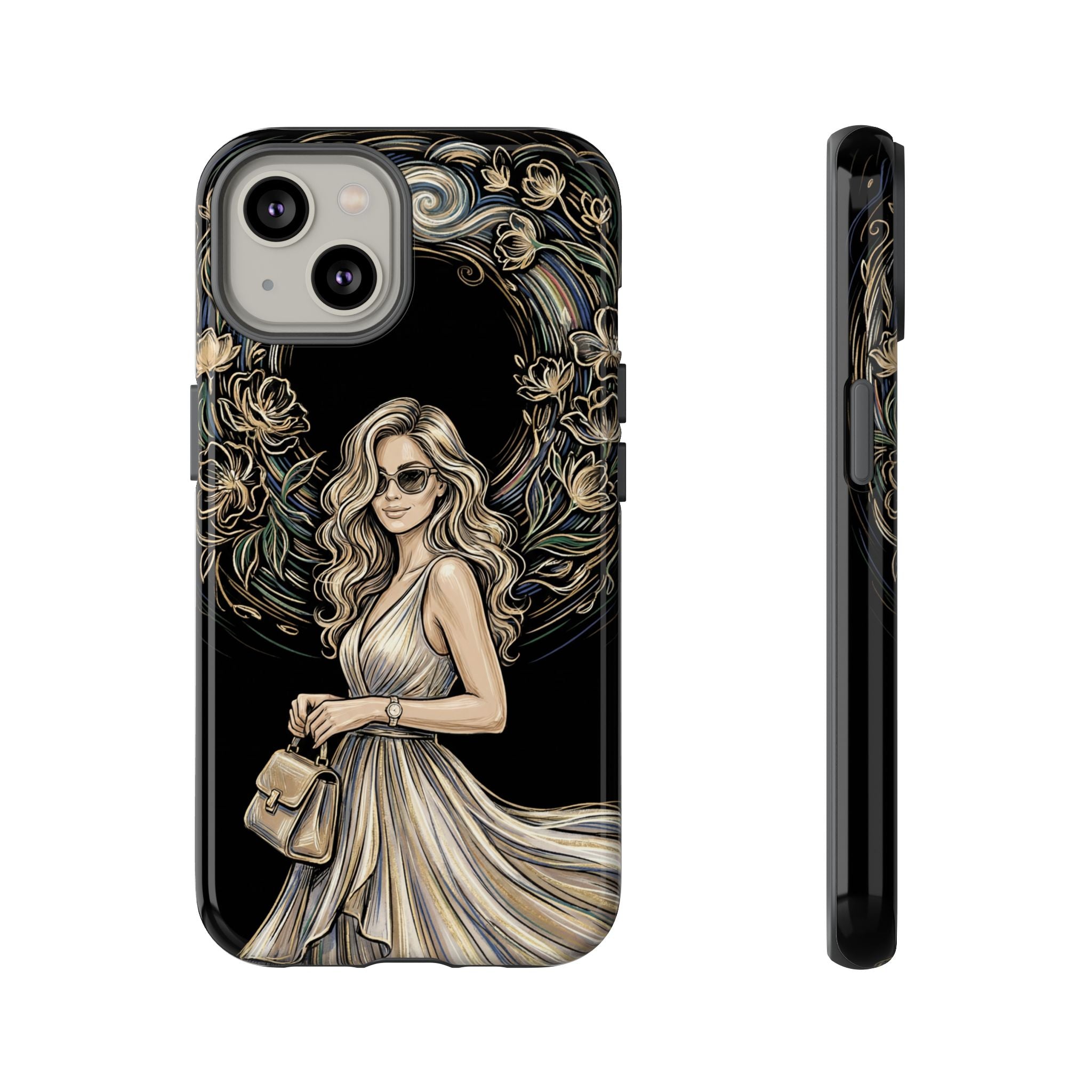 Stylish Woman Floral Wreath Tough iPhone Case