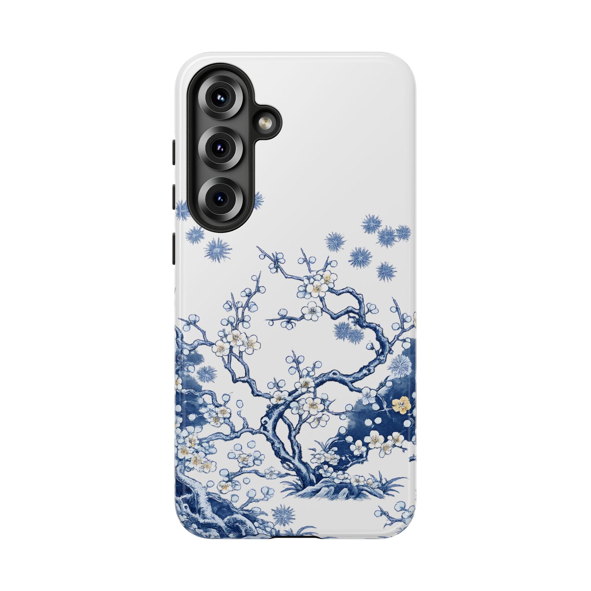 Vintage Blue White Porcelain Samsung Galaxy Phone Case | Chinoiserie Floral Tough Cover