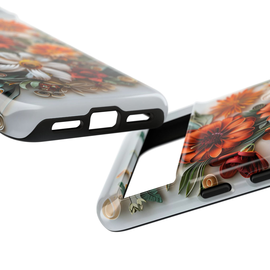 Floral Quilling Tough Google Pixel Case — Orange Daisy