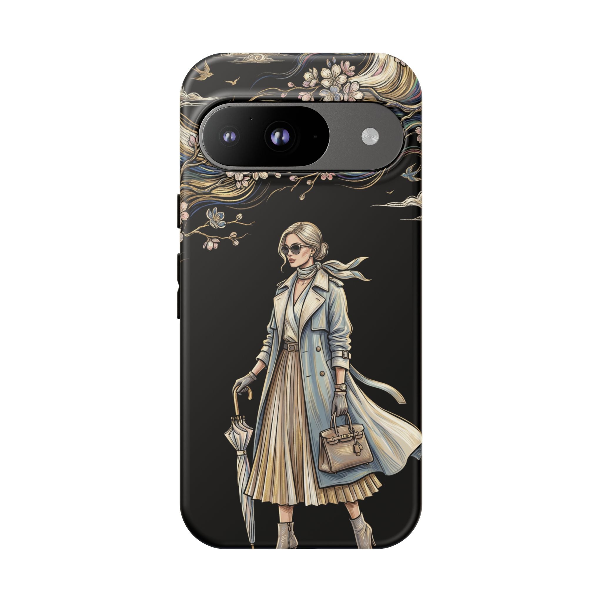 Vintage Chic Google Pixel Phone Case | Stylish Woman Illustration