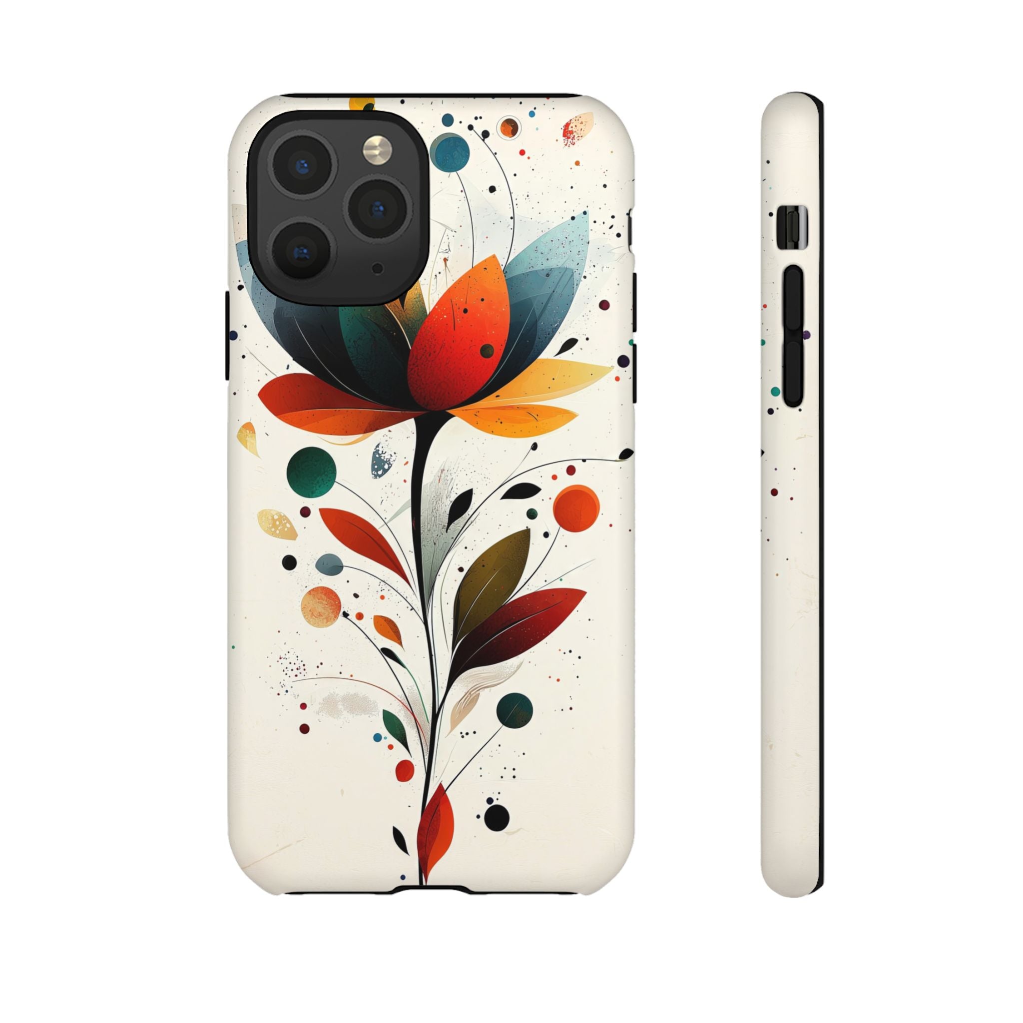 Floral Abstract Tough iPhone Case | Colourful Lotus Art Protective Cover