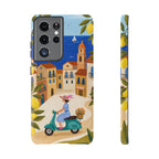 Mediterranean Scooter Samsung Galaxy Phone Case | Coastal Lemon Grove Design