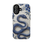 Asian Zodiac Snake MagSafe iPhone Case | Blue & White Porcelain Slim Shockproof Case | Year of the Snake