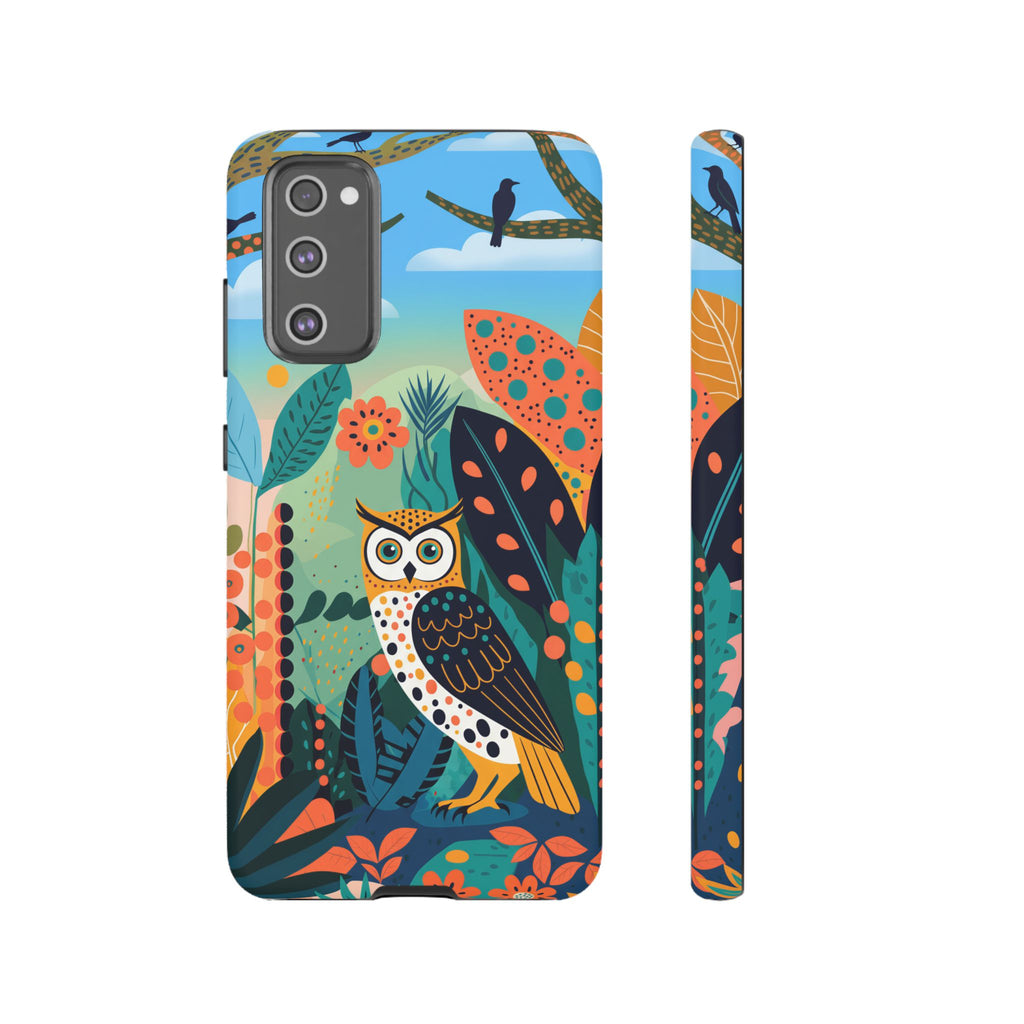 Botanical Forest Colourful Owl Samsung Galaxy Phone Case
