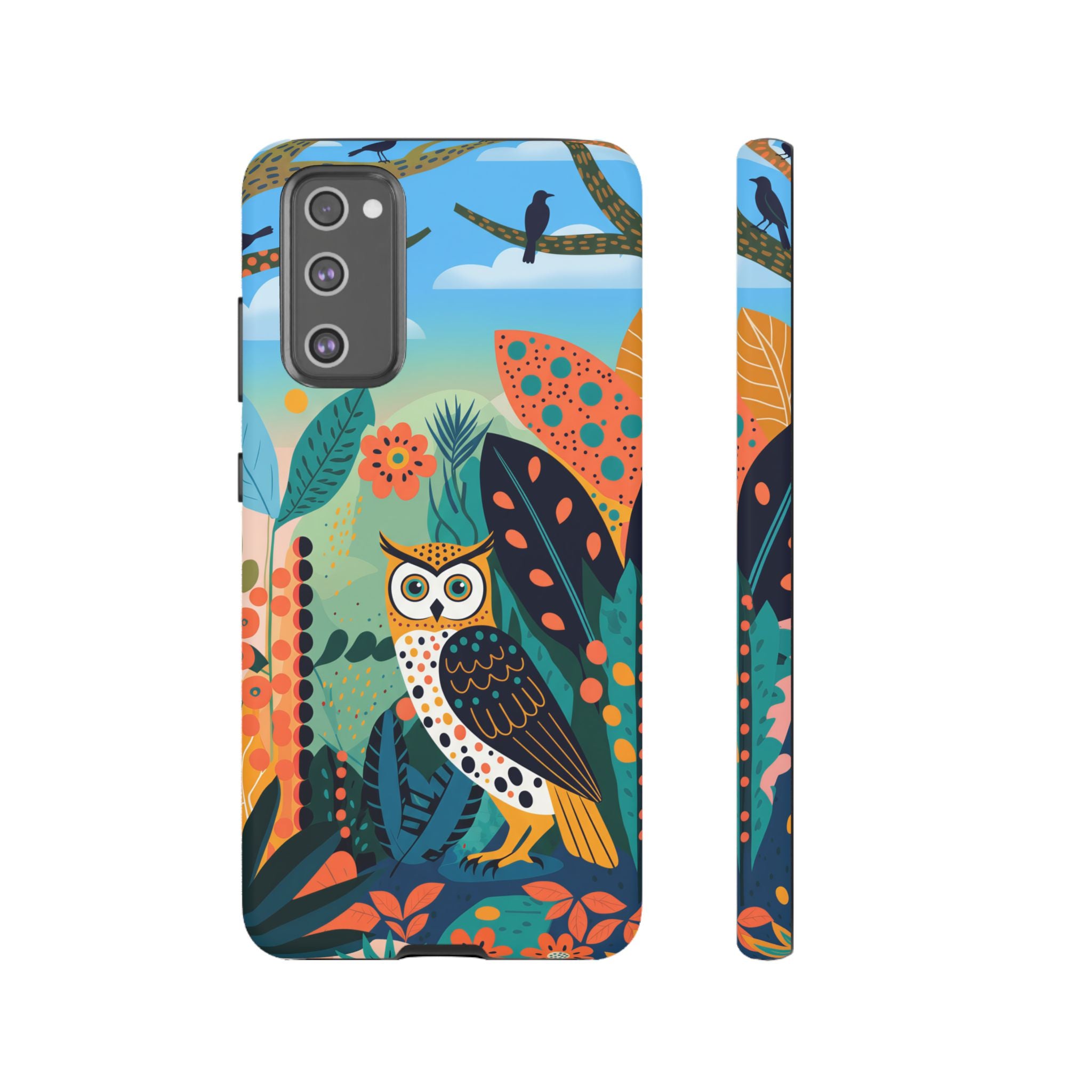 Botanical Forest Colourful Owl Samsung Galaxy Phone Case