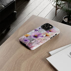 Floral Watercolour Tough iPhone Case | Purple & Yellow Wildflowers