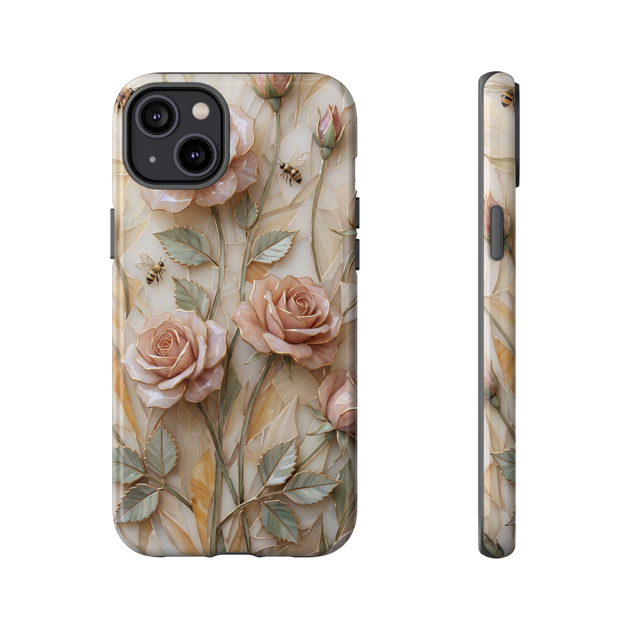 Vintage Blush Rose Floral Tough iPhone Protective Cover