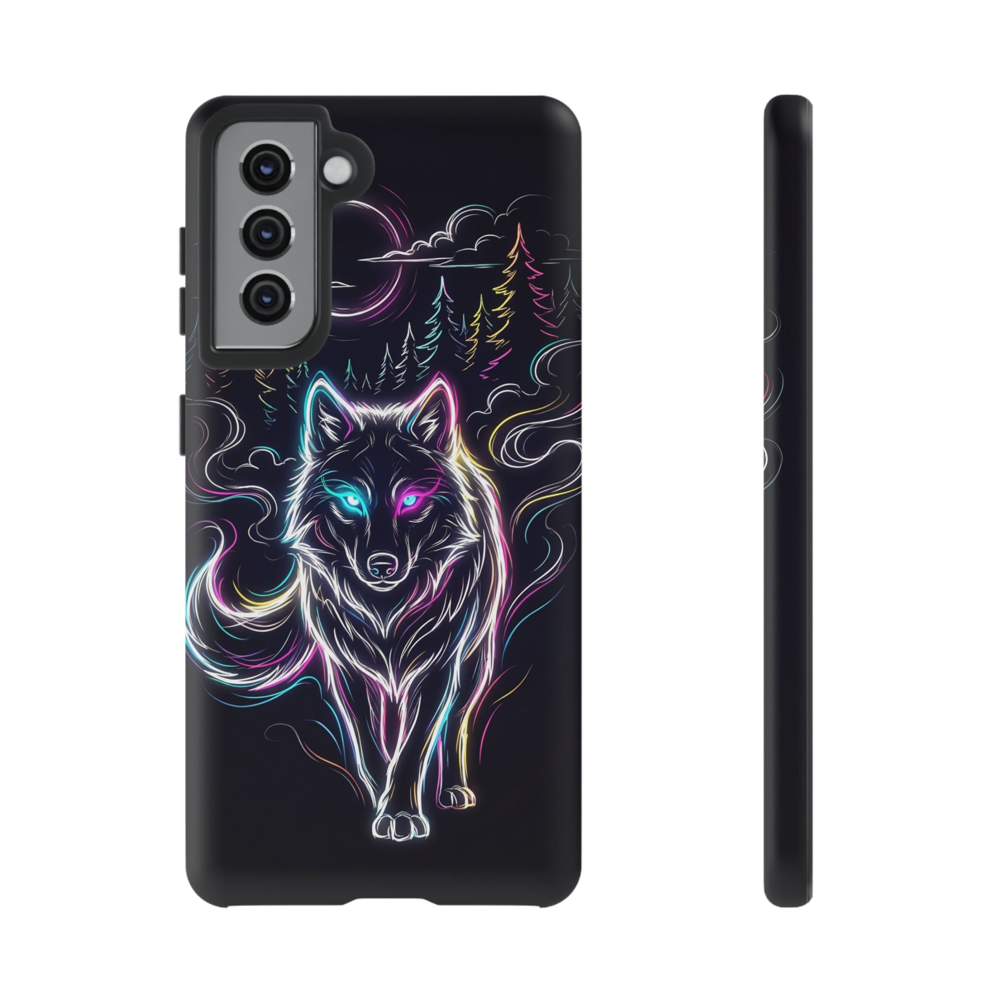 Neon Wolf Samsung Galaxy Phone Case | Mystic Glow Protective Tough Case