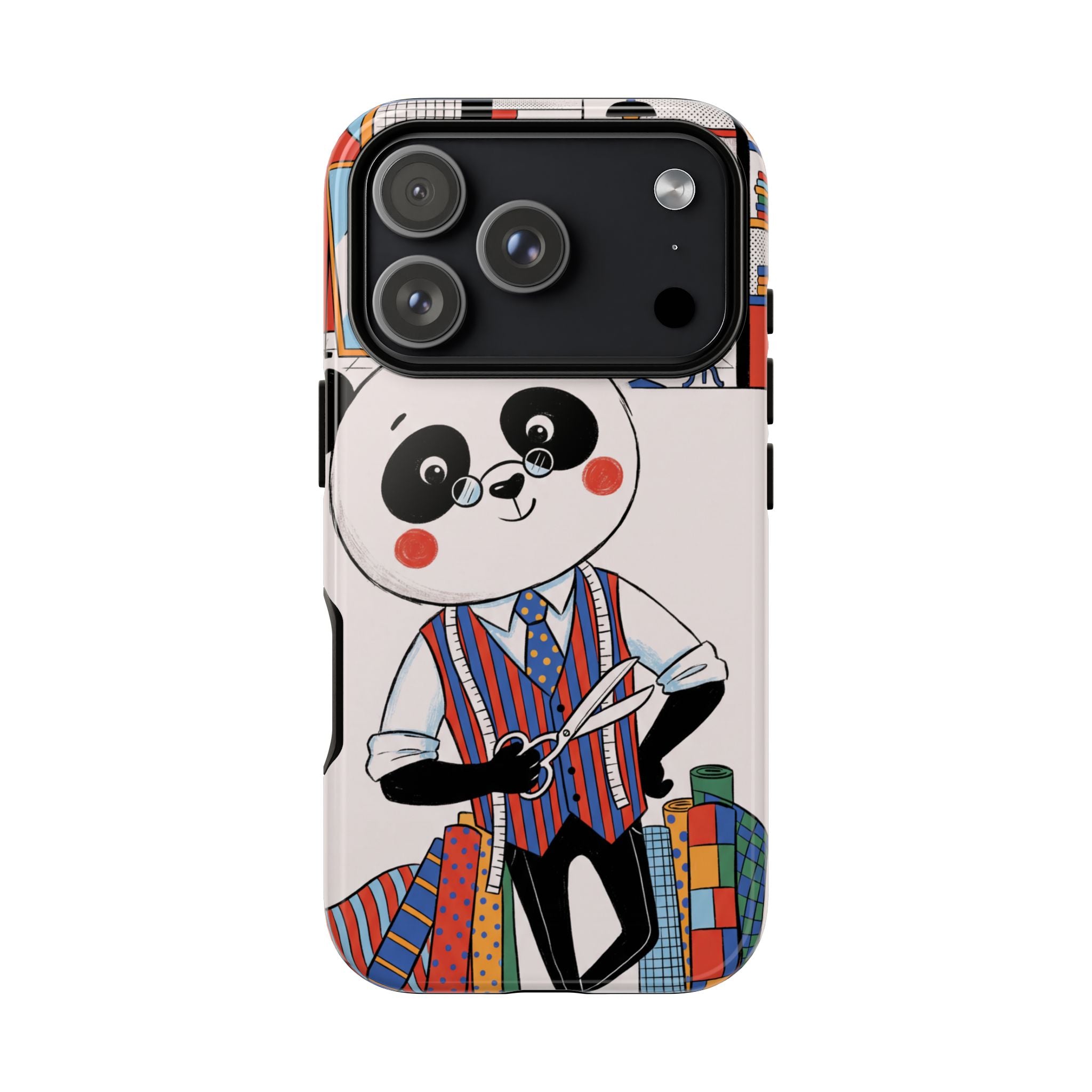 Panda Tailor iPhone Case | Cute Seamstress Cartoon