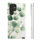 Botanical Eucalyptus Tough Samsung Galaxy Phone Case | Green Watercolour Leaf